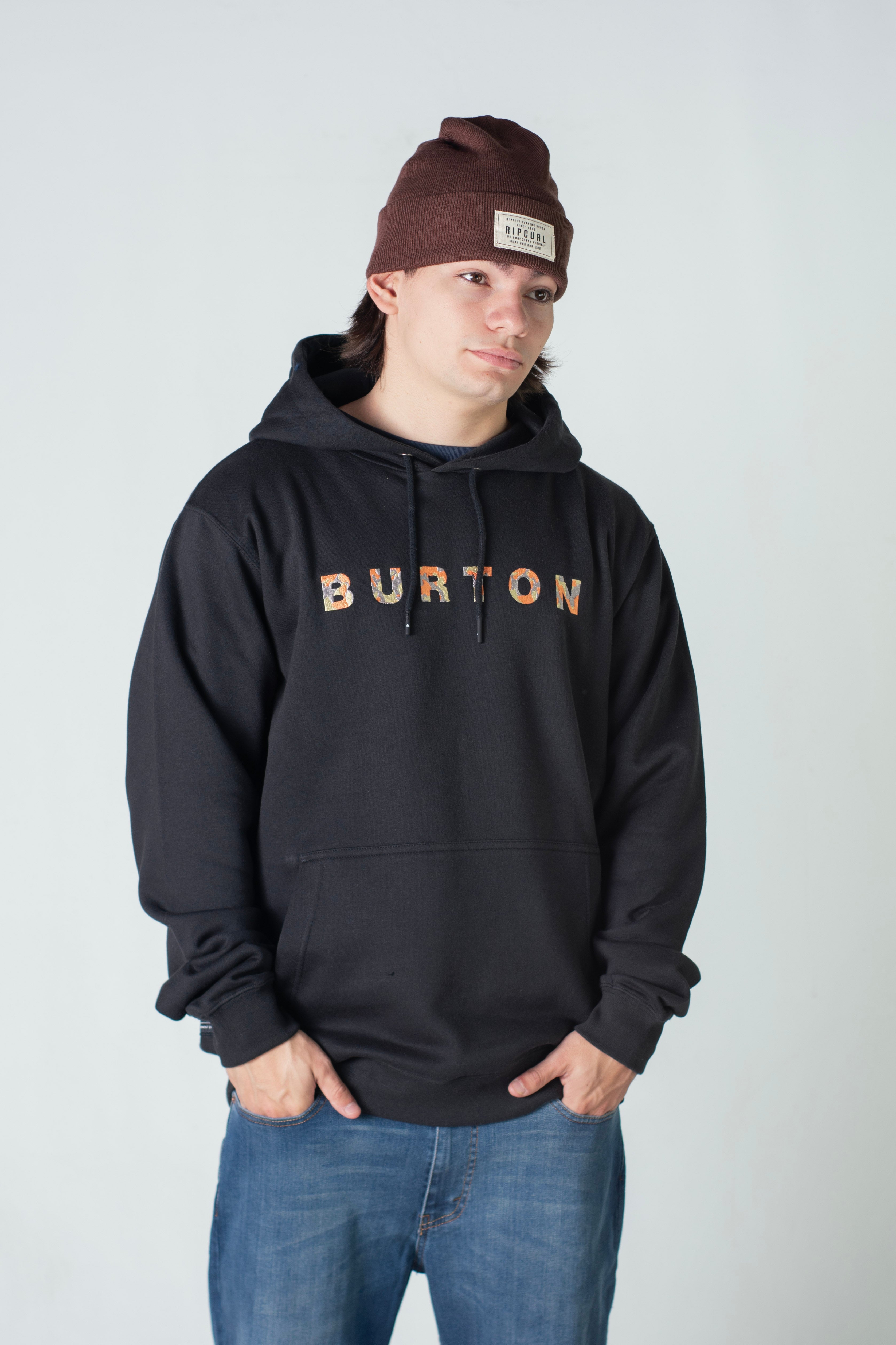 Burton H Pullover Hoodie for Men & Women - Soft Fleece Hooded Sweatshirt, Horizon Black - Perfect for Casual Wear, Outdoor Activities & Street Style Fashion