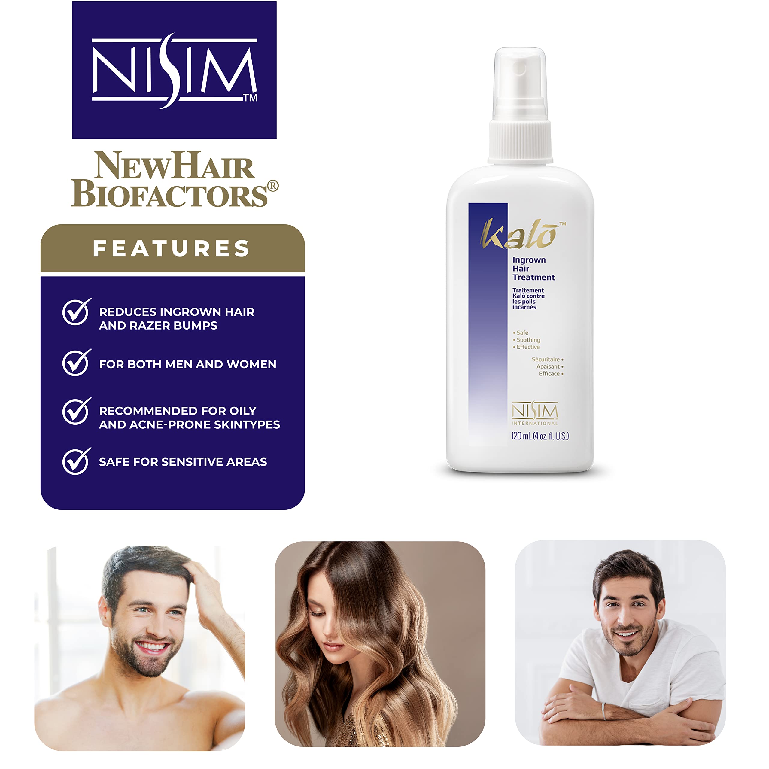 NISIM Kalo Ingrown Hair Treatment - 4 Oz | Fast-Acting Solution for Razor Bumps & Ingrown Hairs | Perfect for Post-Shave & Waxing Care