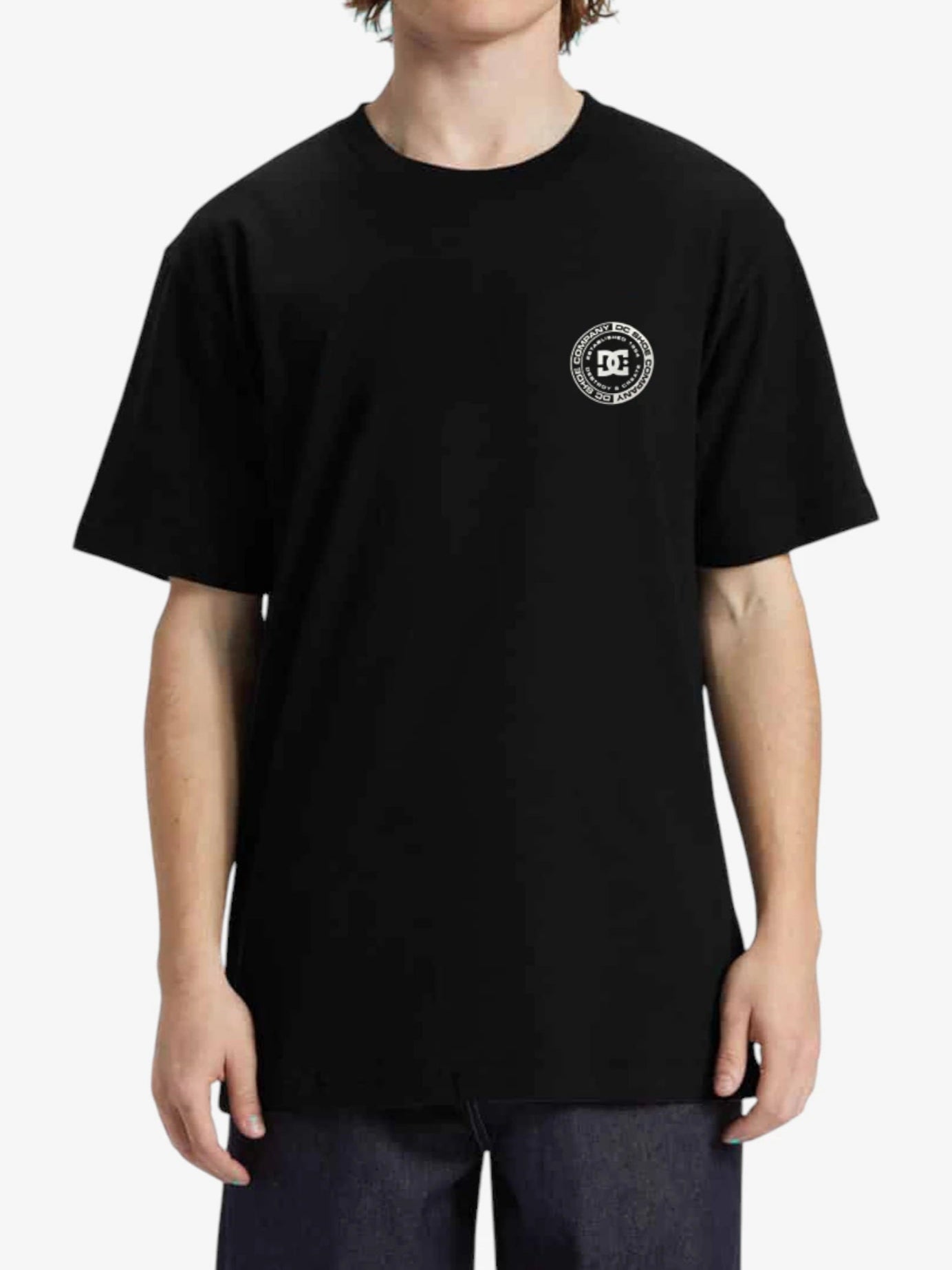 DC Comics Logo T-Shirt for Men - Black Cotton Superhero Graphic Tee - Perfect for Casual Wear, Cosplay, and Comic Conventions