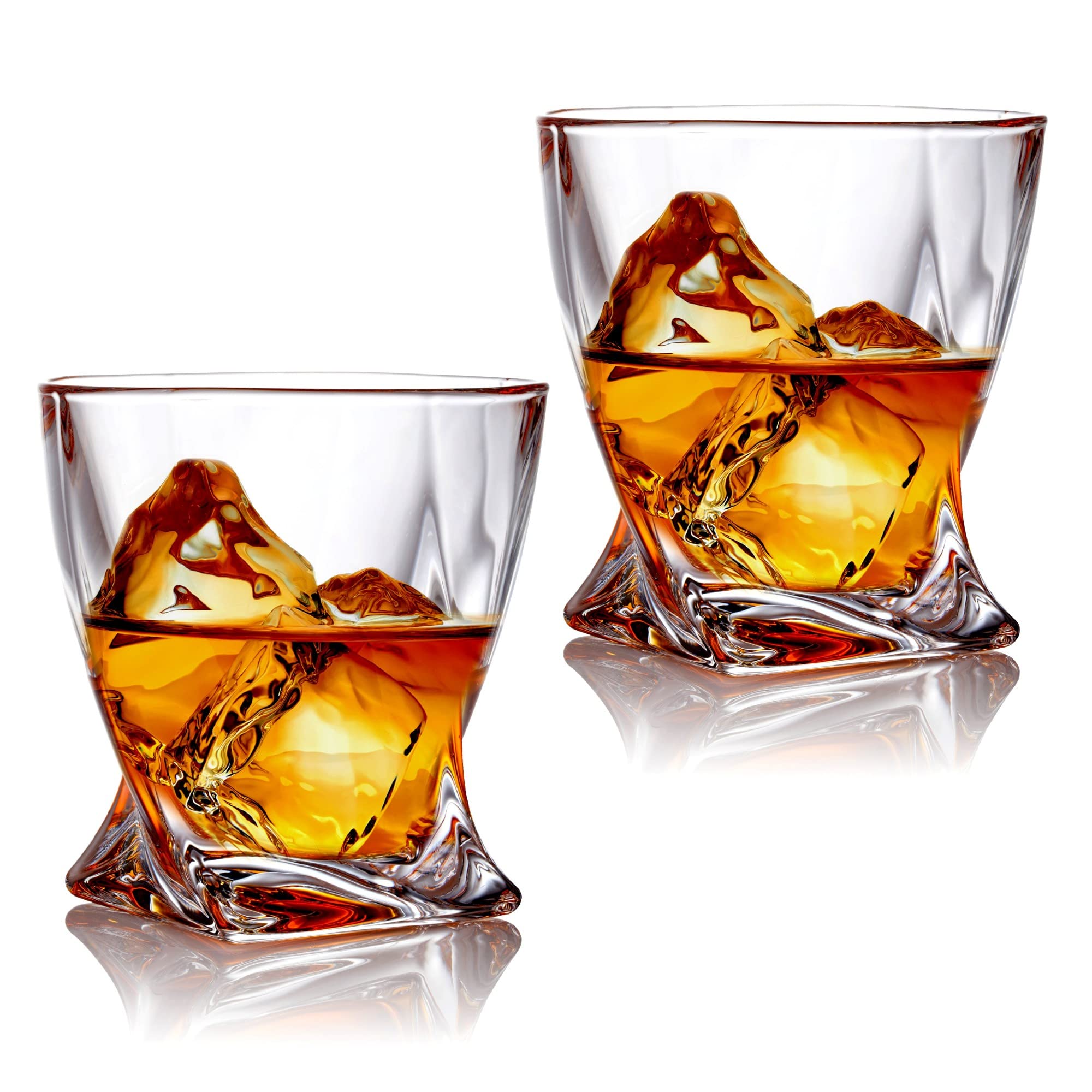 Bezrat 6-Piece Whiskey Glass Set - 10 oz Scotch & Bourbon Glasses for Cocktails & Gifts - Perfect for Home Bar & Parties