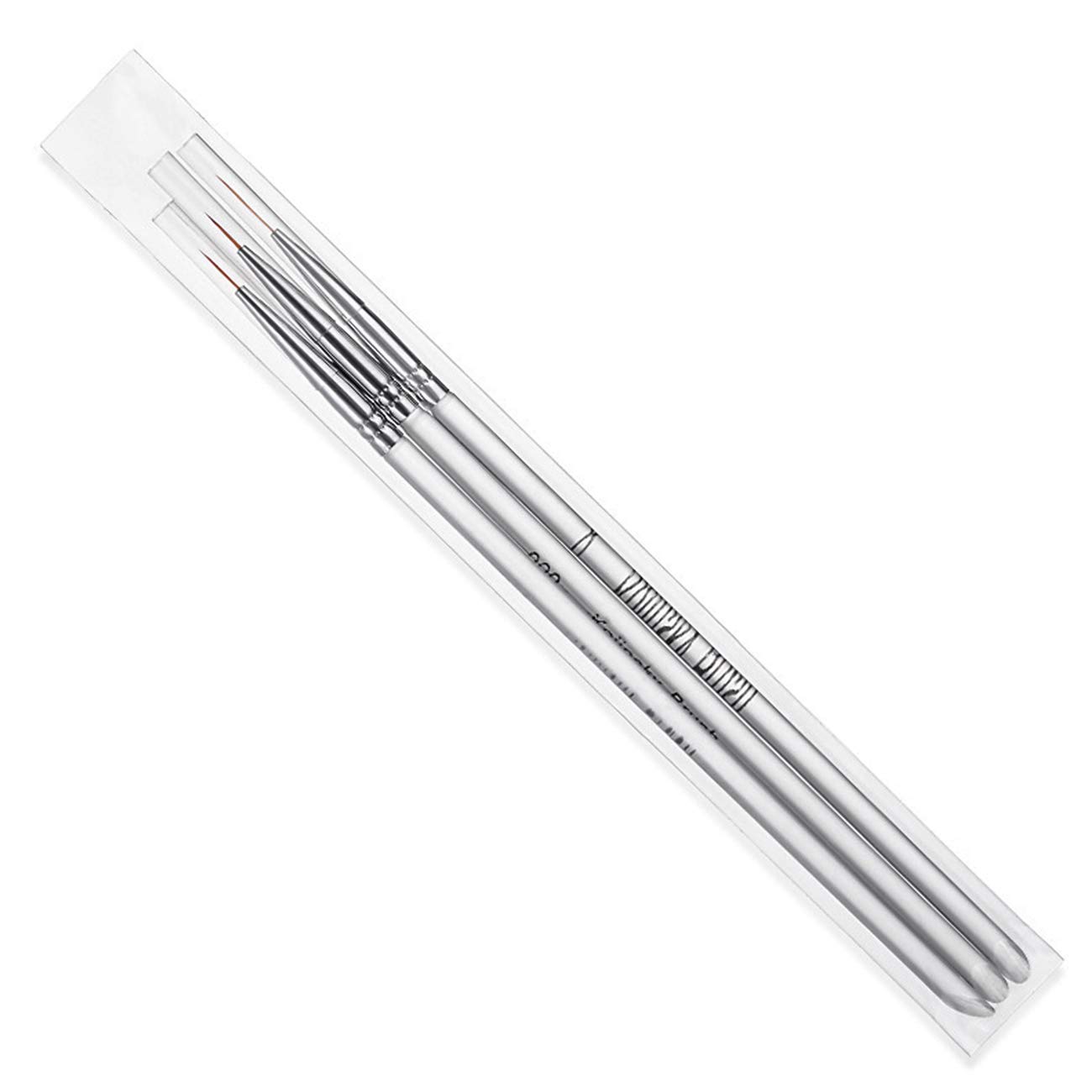 TinaWood 3pcs Professional Nail Art Brush Set - Liner Pens & Striping Brushes for Short Strokes, Details, Blending & Elongated Lines | Perfect for Acrylic, Gel & Nail Art Designs at Home or Salon