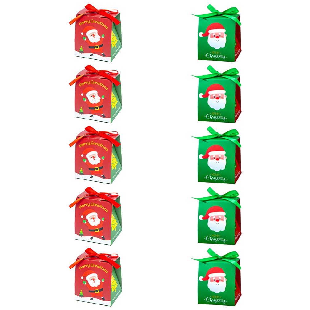 ABOOFAN 10-Piece Christmas Treat Box Set - Holiday Candy & Cookie Gift Boxes, Cardboard Goodie Baskets for Christmas Party Favors, Office Gifts & Festive Home Decor