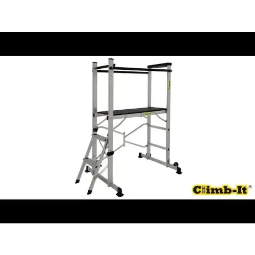 Climb It Folding Work Platform - Lightweight Aluminum Scaffold for Home Improvement & Construction - Perfect for Painting, Repairs & DIY Projects