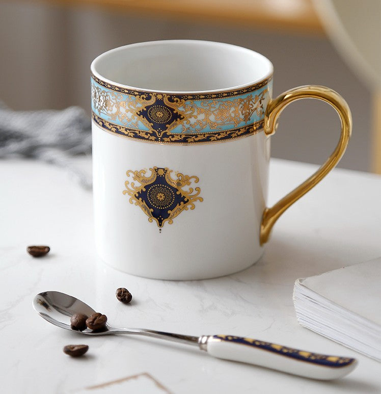 Premium Ceramic Coffee Mug Set - Elegant British Tea Cups with Large Capacity, Royal Bone China Porcelain for Office, Home & Gifts - Perfect for Tea, Coffee & Hot Beverages