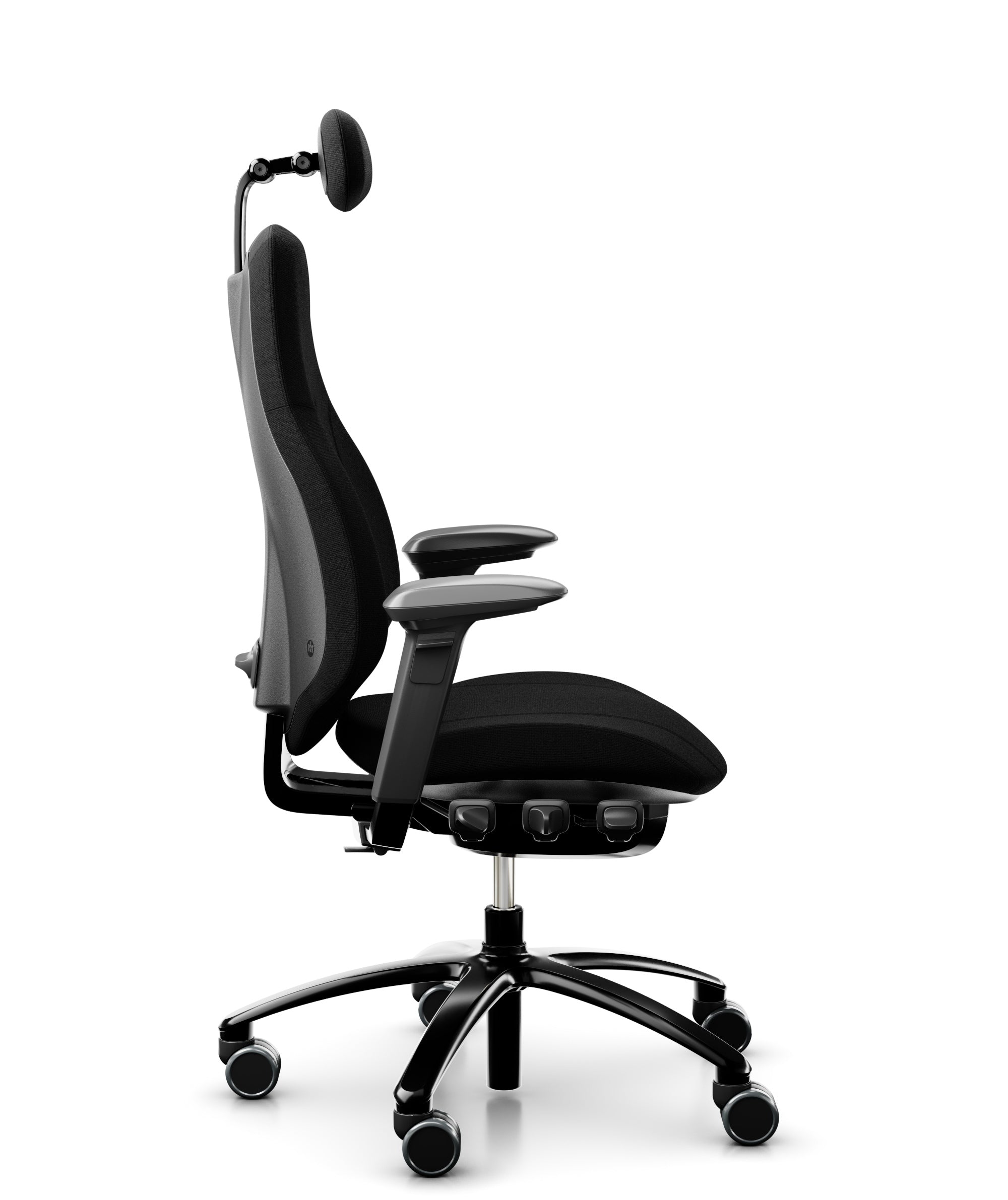 RH Mereo 220 Black Fabric Office Chair - Ergonomic Executive Desk Chair with Adjustable Height, Lumbar Support & Swivel Base for Home Office, Conference Room & Workspace