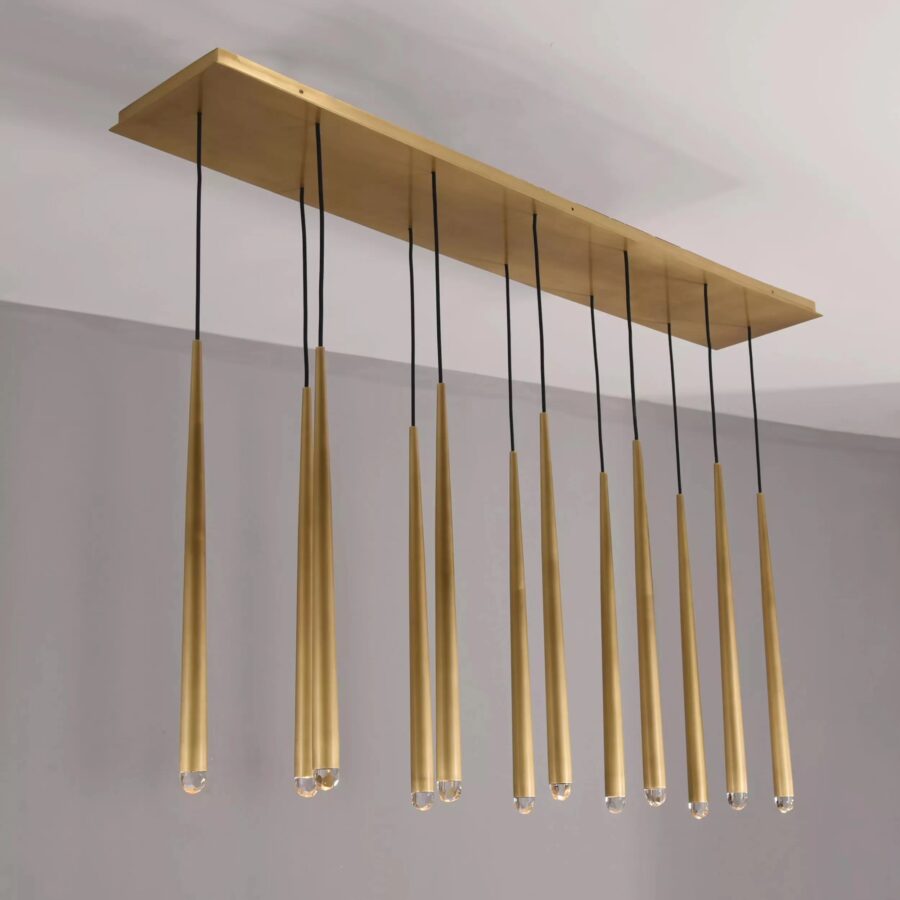 Modern Rectangular Metal Chandelier - Melinda Contemporary Hanging Light Fixture for Dining Room, Living Room, Bedroom & Foyer Lighting Decor
