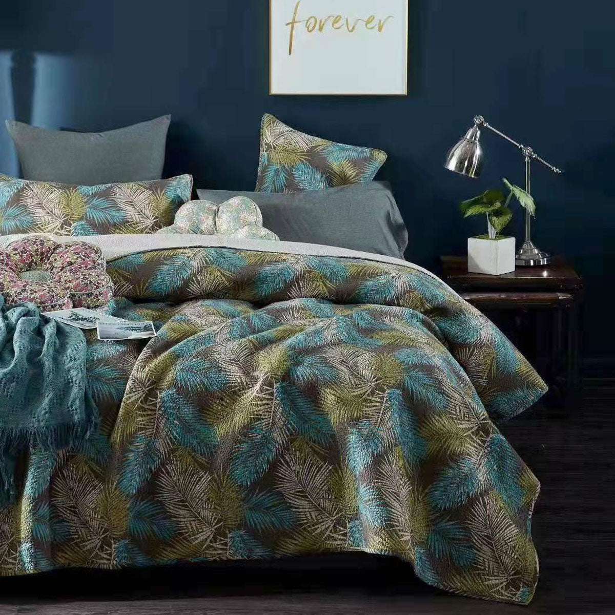 100% Cotton Lightly Quilted Coverlet Set - Queen Size 90x90 Inches (230x250 cm) - Breathable & Soft Bedspread for All Seasons - Perfect for Orlando Homes, Guest Rooms & Cozy Bedrooms