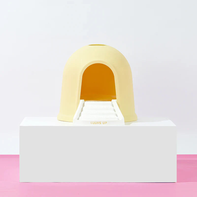 2 in 1 Kitty Litter Box & Cat House - Eco-Friendly Dual Use Litter Cabin with Odor Control - Perfect for Small Spaces & Stylish Home Decor