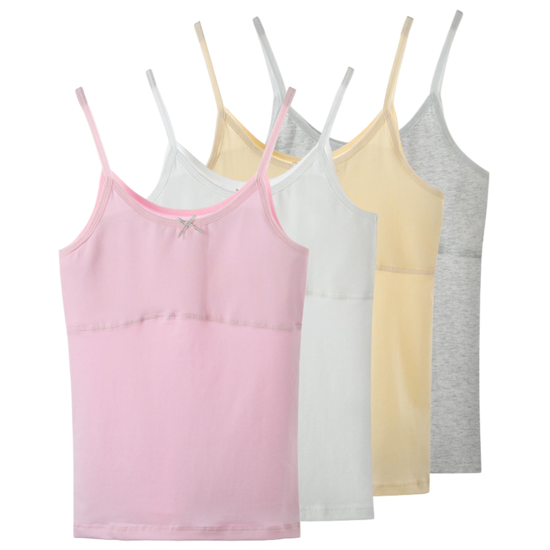 **Girls' Cotton Camisole with Built-in Bra - Soft Training Undershirt for Teens - Perfect for School, Layering & Everyday Comfort**