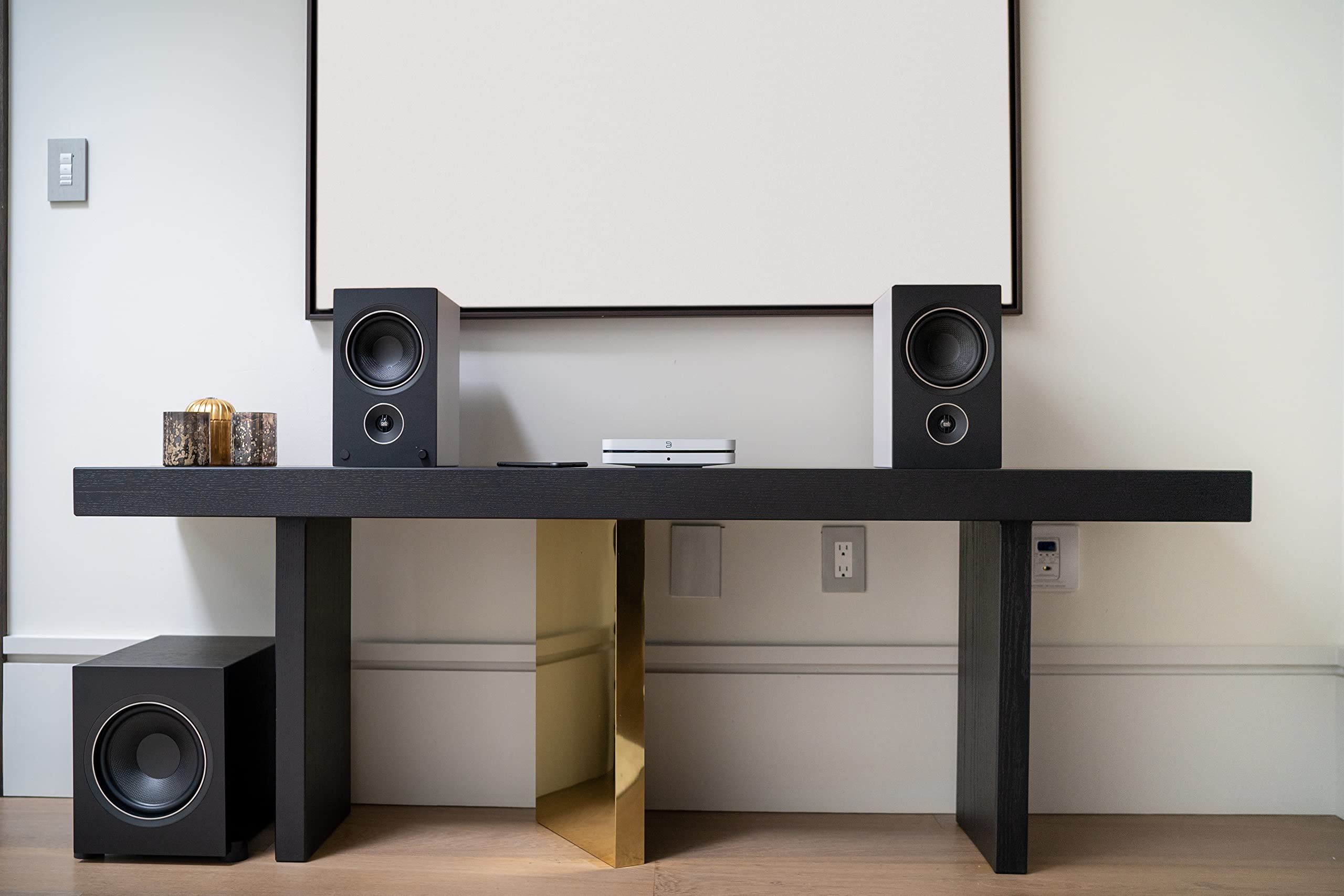PSB Speakers Alpha AM3 Compact Powered Bluetooth Speakers with Phono Preamp - White | Perfect for Home Audio and Small Spaces