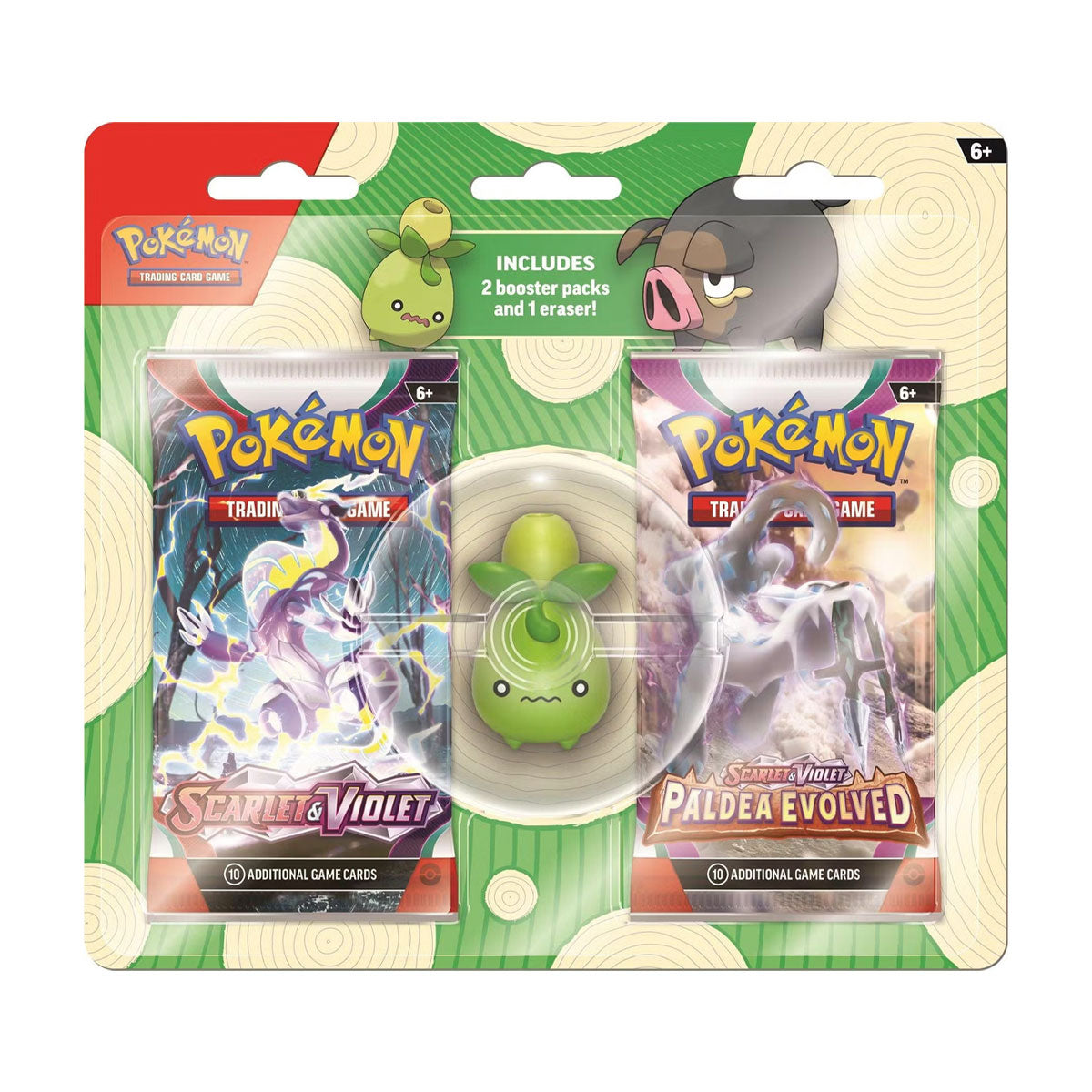 Pokemon Scarlet & Violet Back to School Eraser Blister Pack - Fun Collectible Pencil Toppers for Students, Classroom Supplies & Gift Ideas