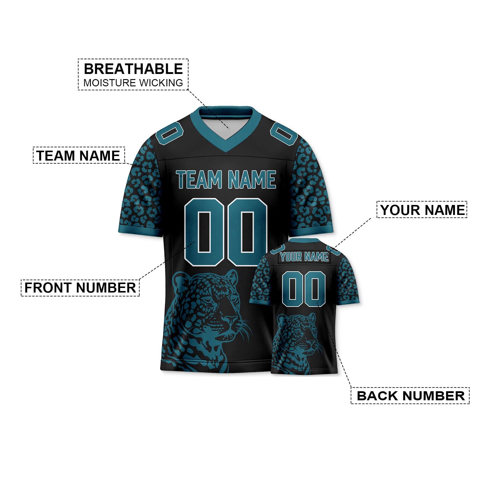 Custom Personalized Football Jersey with Team Name & Number - Rugby Sports Uniform for Men & Women - Perfect for Fans, Gifts, and Game Day Outfits