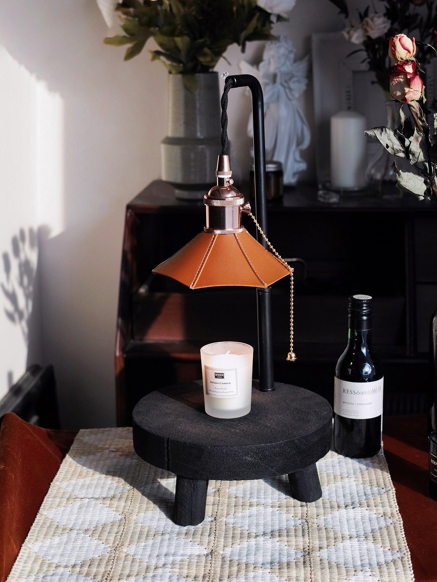 Handcrafted Cordero Wooden Stool Table Lamp - Rustic Home Decor for Living Room, Bedroom & Office - Adjustable Lighting for Reading & Ambiance