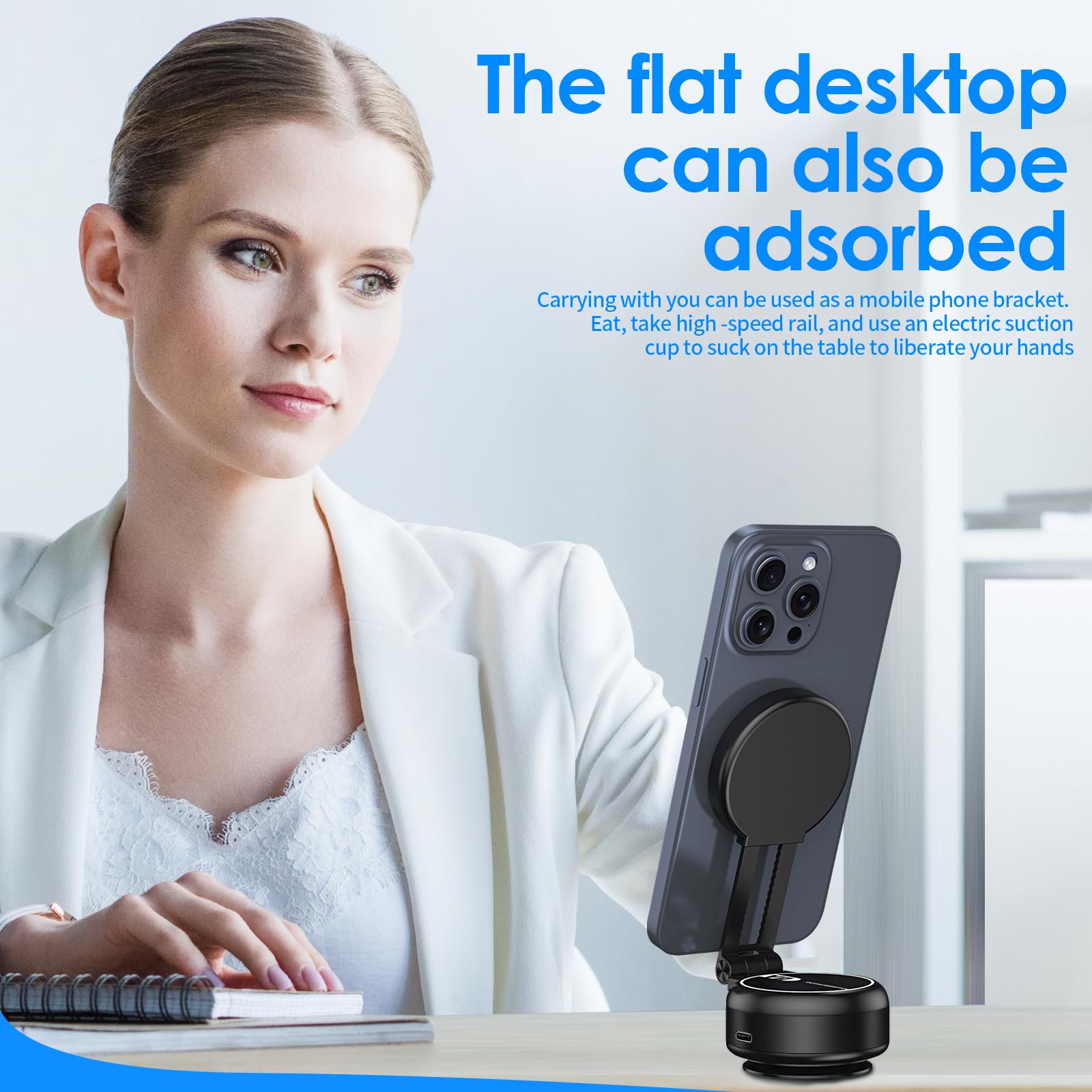 Nixiveofficial Magnetic Phone Holder for Car - Foldable Portable Vacuum Mount Cell Phone Stand for iPhone, Samsung, Pixel - Strong Adhesion on Dashboard, Desk, Office - Perfect Gift for Drivers (Black) | Hands-Free Navigation & Safe Driving Accessory