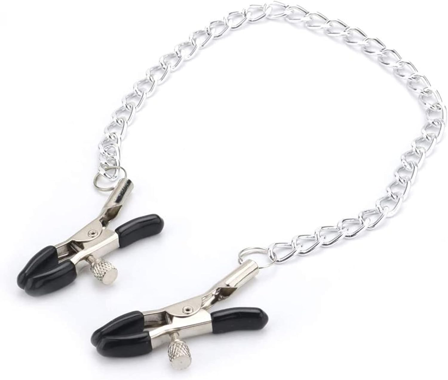 2024 Premium BDSM Nipple Clamps with Chain - Non-Piercing Metal Nipple Clips for Women & Men - Adjustable Buckle Design for Sensual Play - Adult Toys for Couples & BDSM Enthusiasts (Perfect for Role Play & Sensory Exploration)