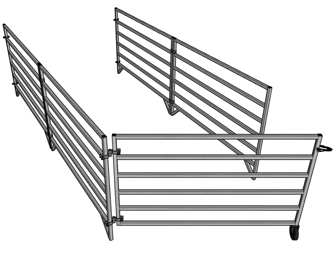 5 Ft X 10 Ft Aluminum Stall Kit with 6 Rails - Wall Mounted Horse Stall (4 Panels + 1 Gate) for Barns, Stables & Indoor Riding Arenas