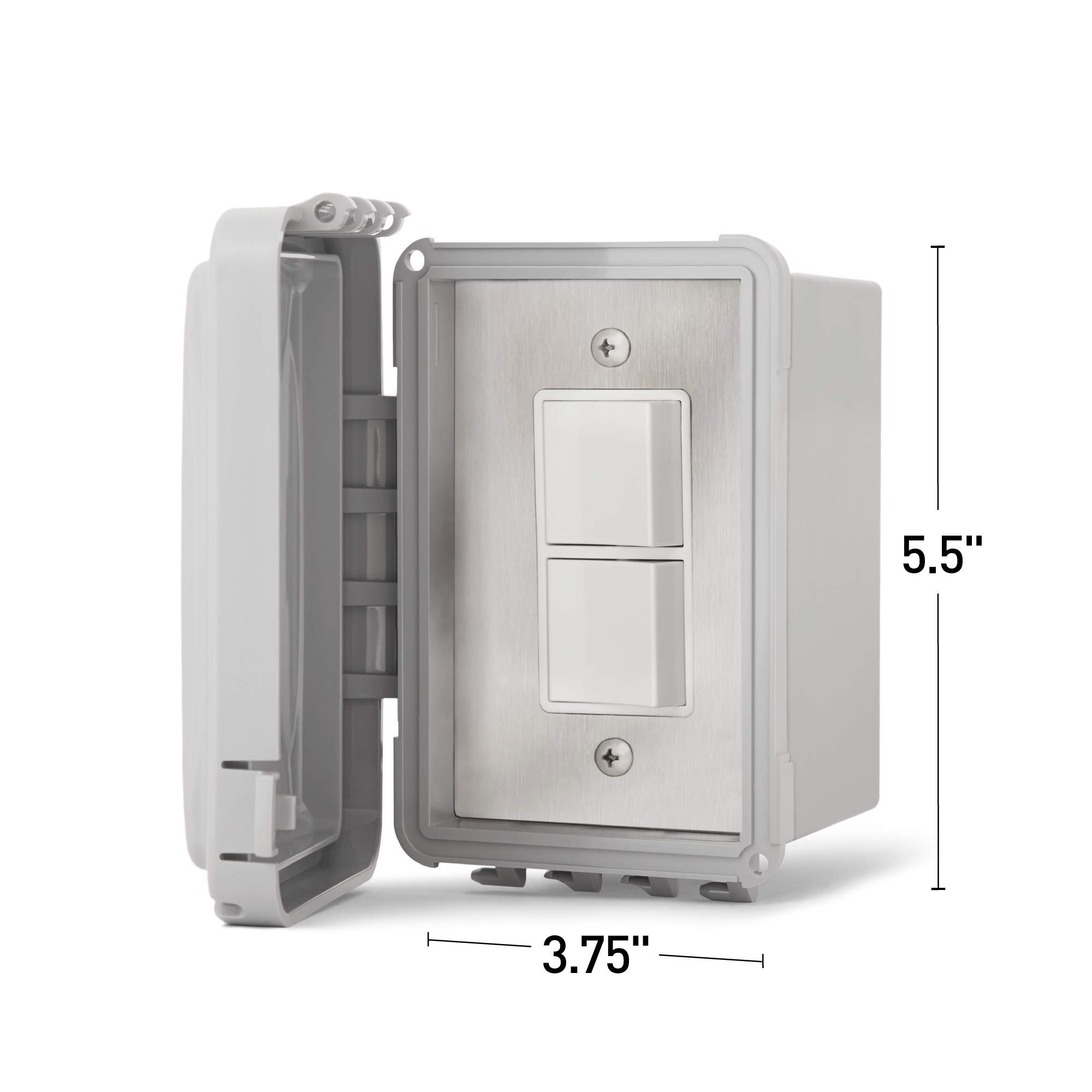 Infratech Single Duplex Stack Switch with Weatherproof Cover - Surface Mount Electrical Control for Outdoor & Indoor Use (Model 14-4320) - Ideal for Commercial Buildings, Warehouses & Industrial Facilities