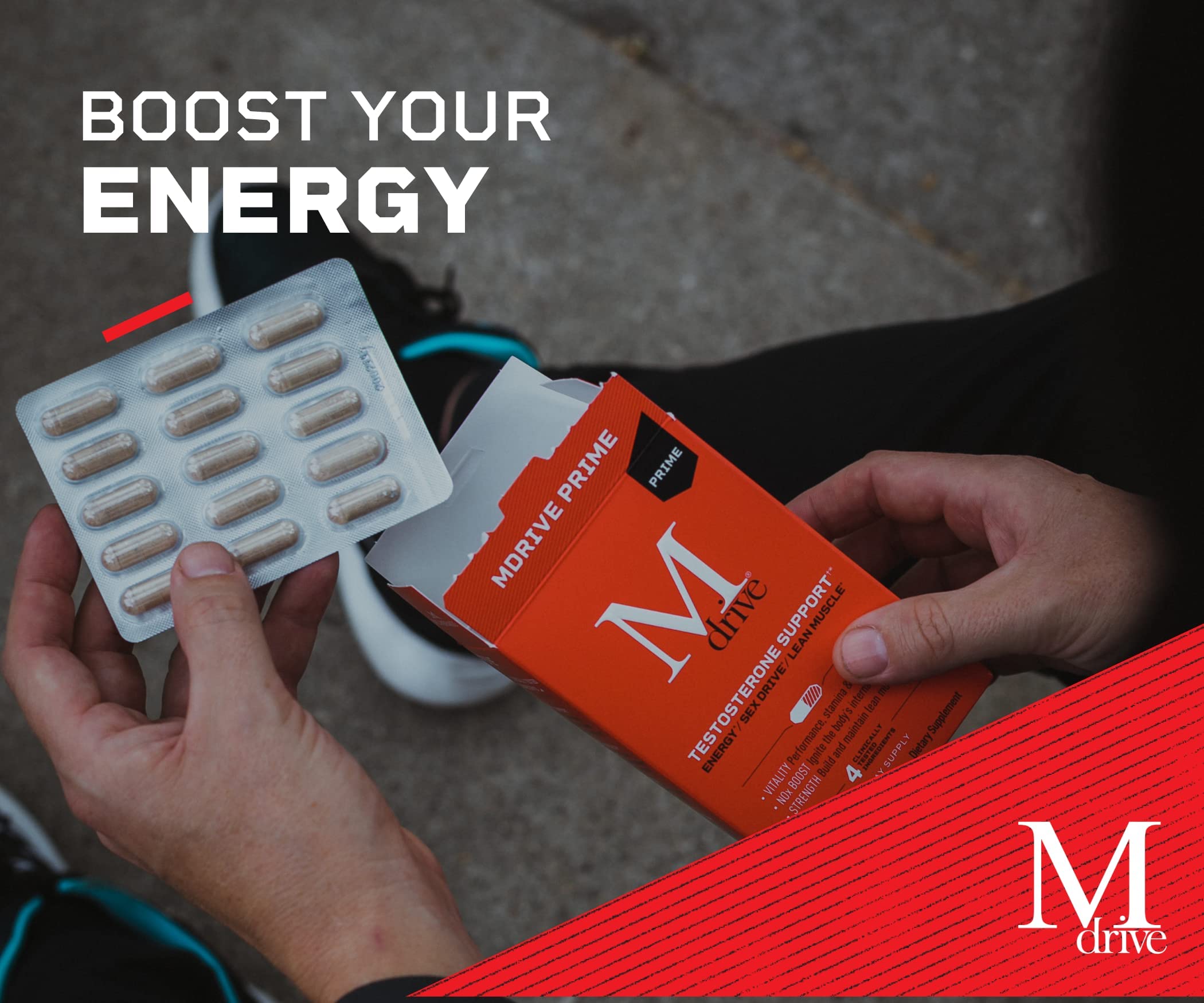 Mdrive Prime Start Supplement - Boost Energy, Strength & Lean Muscle | Supports Digestion, Immune Health, Nitric Oxide & Recovery | Pre-Workout & Post-Workout Support for Men & Women