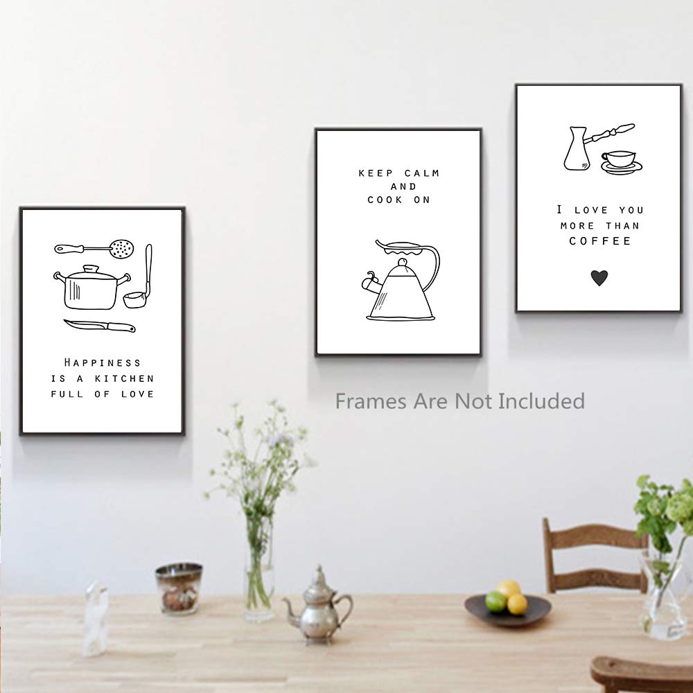 Funny Kitchen Wall Art Set of 6 - 8x10 Inch Farmhouse Rustic & Modern Home Decor | Inspirational Prints for Dining Room & Kitchen | Perfect for Housewarming Gifts & Cozy Home Makeovers | Unframed Artwork Pictures