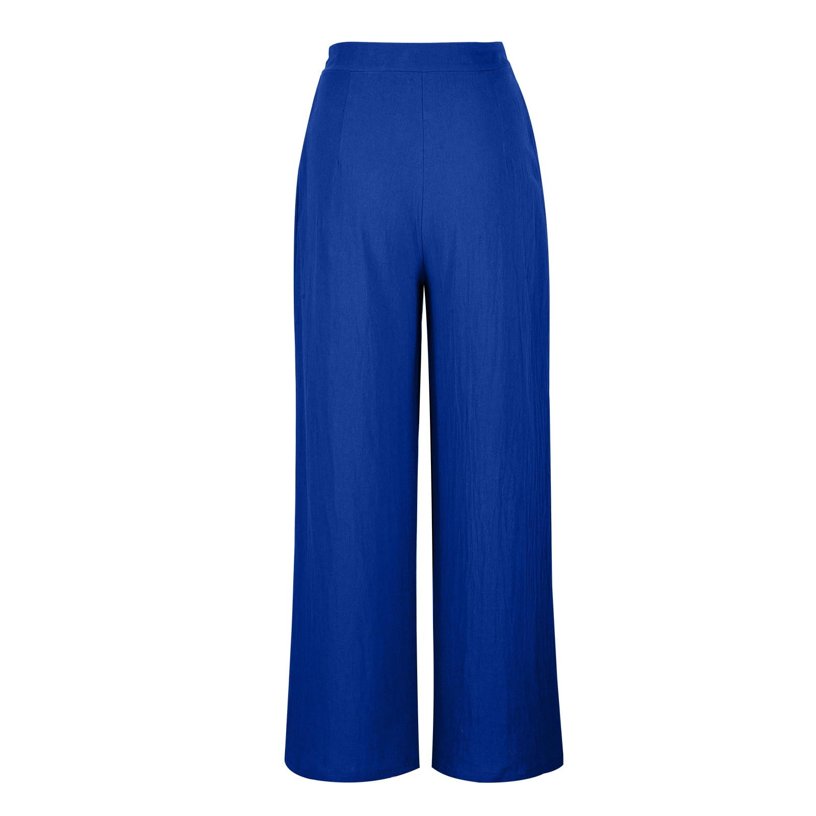 ZCGoxVN Women's High Waisted Wide Leg Palazzo Pants - Summer Casual Beach Trousers with Crossover Design for Work, Travel & Comfortable Everyday Wear