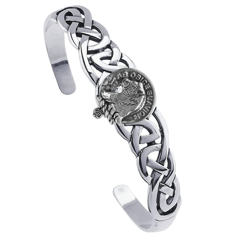 Galbraith Clan Celtic Cuff Bracelet - Scottish Heritage Jewelry for Men & Women - Stainless Steel Viking Armband - Perfect for Weddings, Renaissance Fairs & Celtic Events