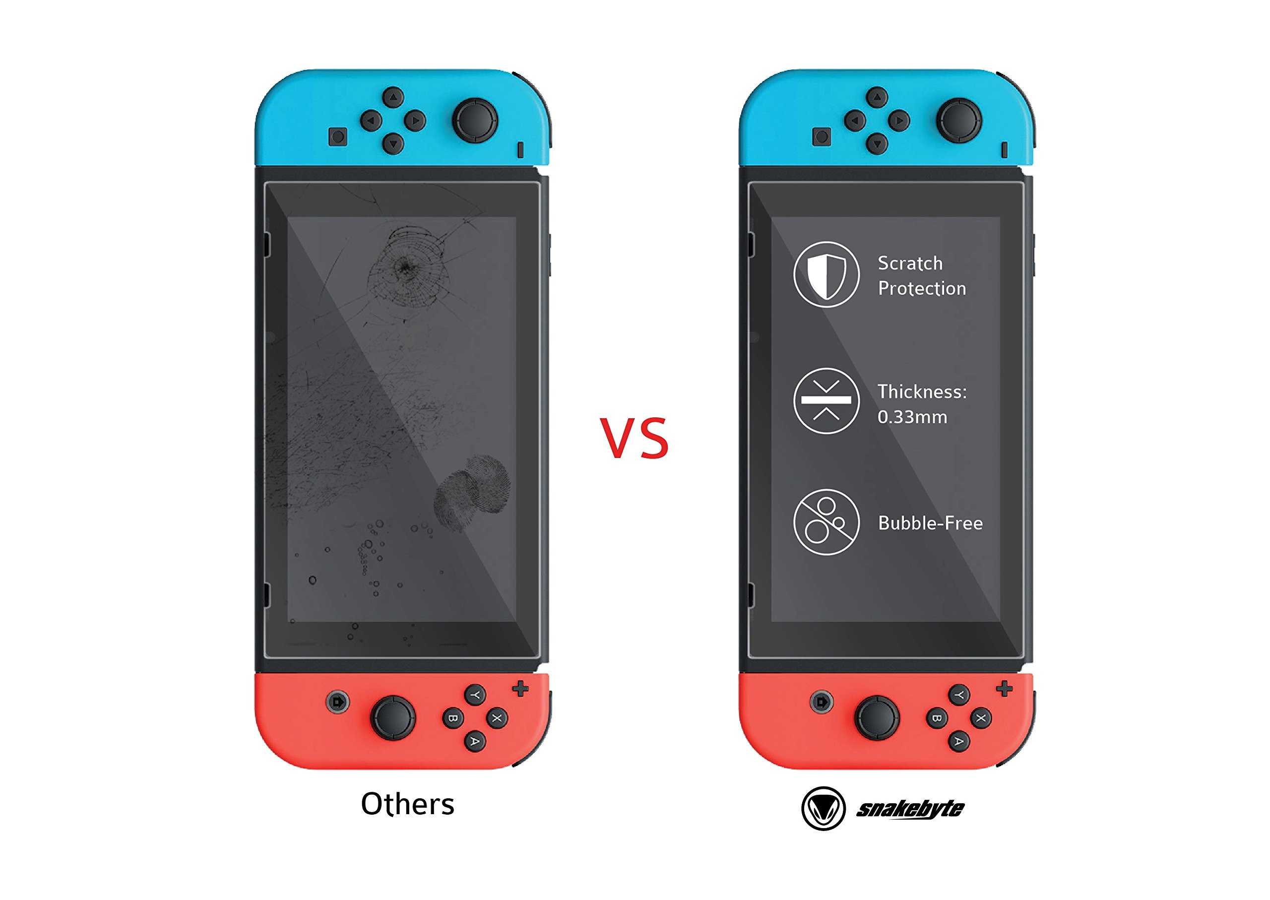 Snakebyte Tough Kit - Protective Accessory Set for Nintendo Switch with Hard Case, H9 Screen Protector, Cleaning Cloth & Thumb Grips - Black - Perfect for Gaming, Travel & Storage