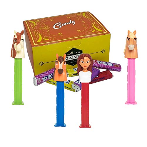 Spirit Horse PEZ Candy Dispensers Set - 4 Collectible Candy Dispensers with 2 Refills (Lucky, Spirit, Chica Linda & Boomerang) | Perfect for Birthday Party Favors, Grab Bags, Halloween Treats & Collectors Gifts