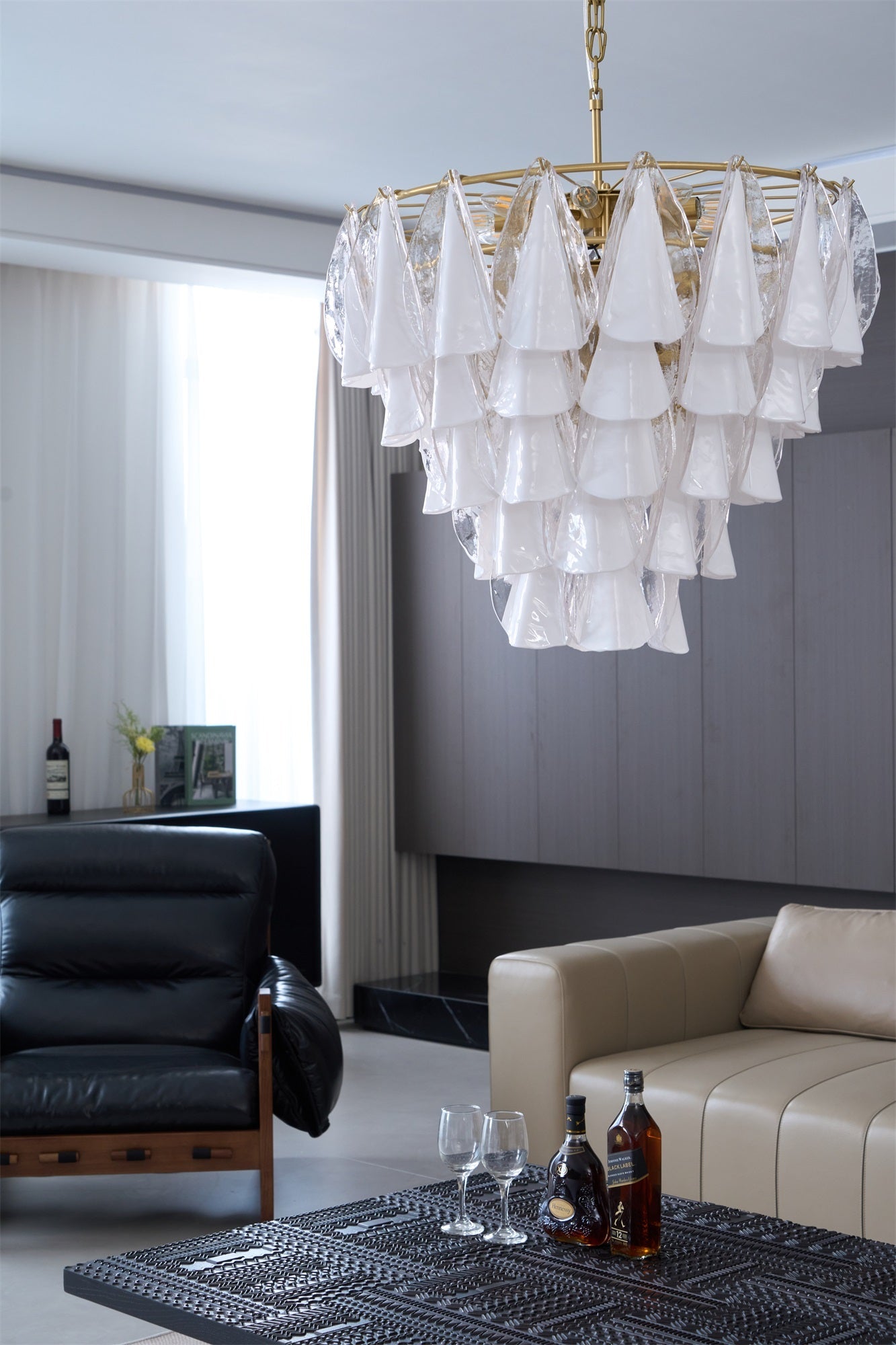 Elegant Marrina Murano Glass Chandelier - Handcrafted Italian Lighting Fixture for Dining Room, Living Room & Bedroom Decor