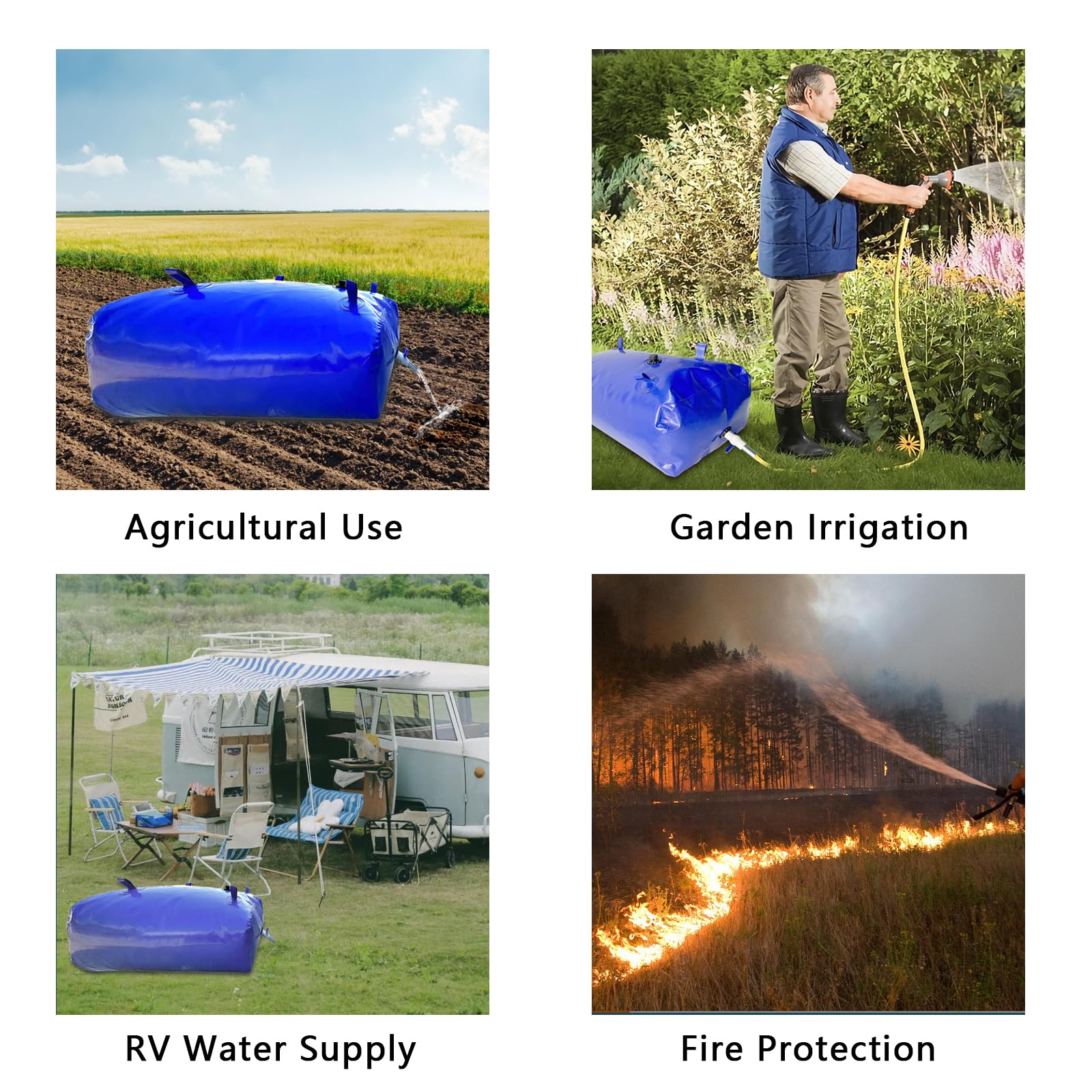 XITAO 29 Gallon (110L) Portable Foldable Water Storage Bladder - Large Capacity Emergency Water Tank for RV Camping, Drought Survival, Fire Prevention & Farm Irrigation | Outdoor, Disaster Preparedness & Agricultural Use