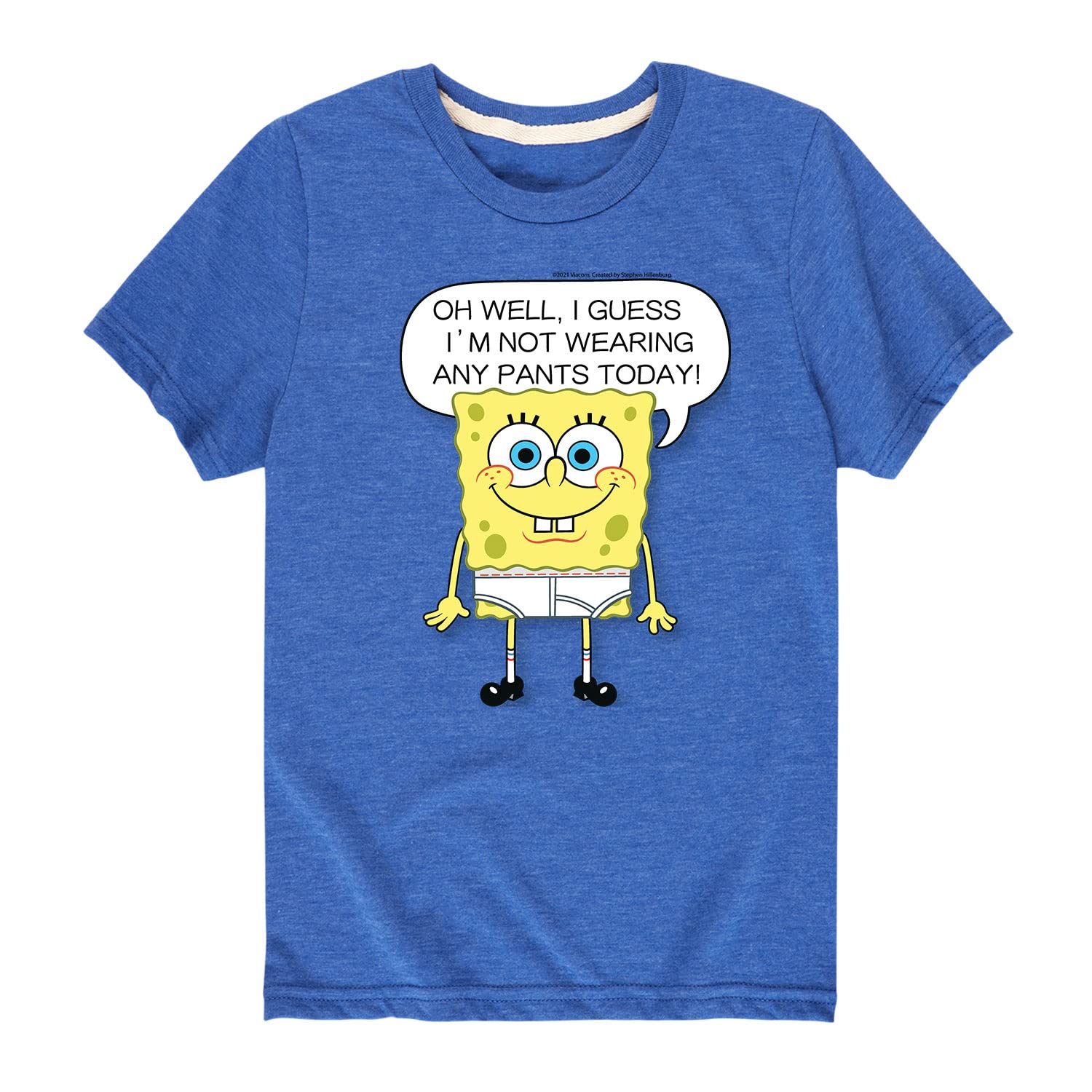 HYBRID APPAREL Spongebob Squarepants No Pants Graphic T-Shirt for Toddler & Youth - Funny Cartoon Short Sleeve Tee for Kids Playtime, Birthday Parties & Casual Wear