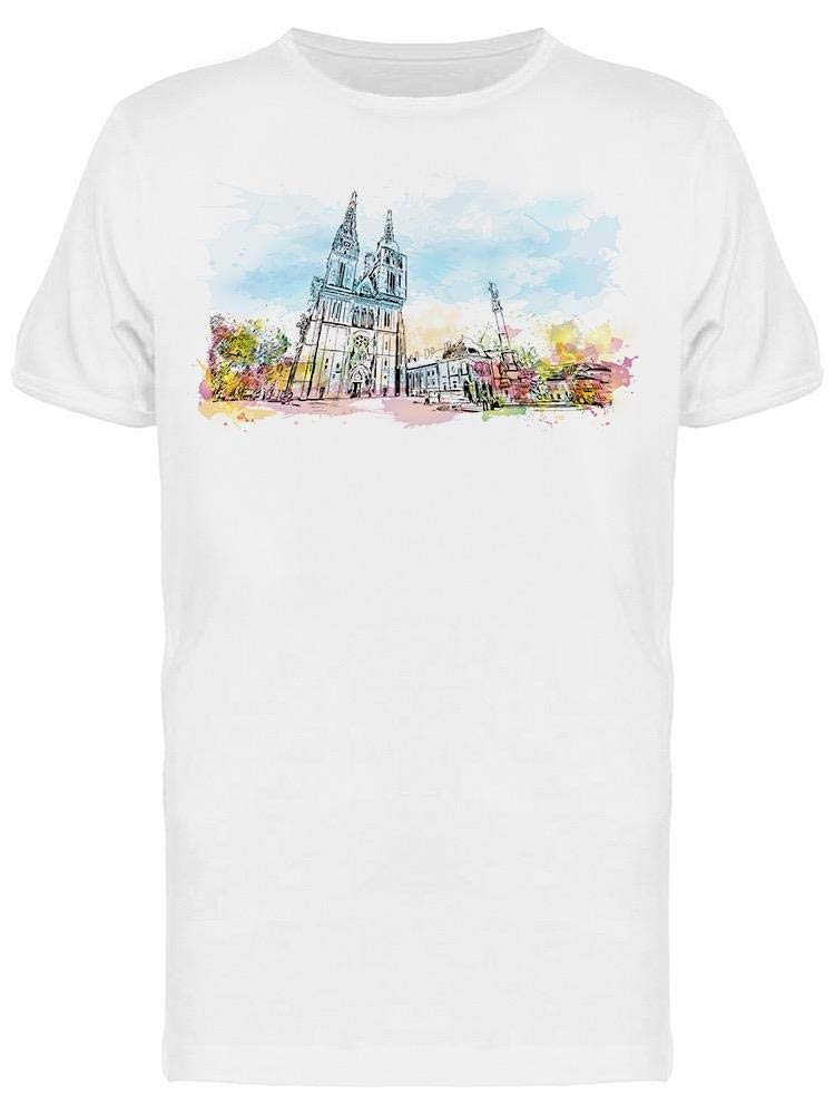 Smartprints Croatia Landscape T-Shirt for Men - Comfortable Cotton Tee with Scenic Building View - Perfect for Travel, Casual Wear & Outdoor Adventures