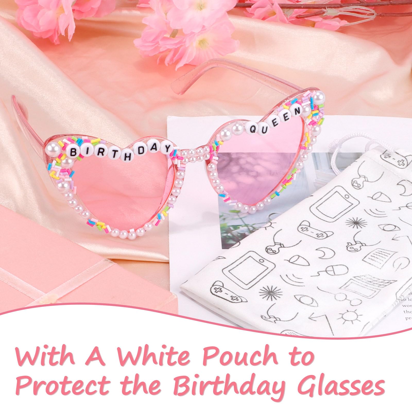 Tiebax Birthday Queen Sunglasses for Women & Girls - Fun Birthday Party Accessories for Celebrations, Bachelorette Parties & Festive Events