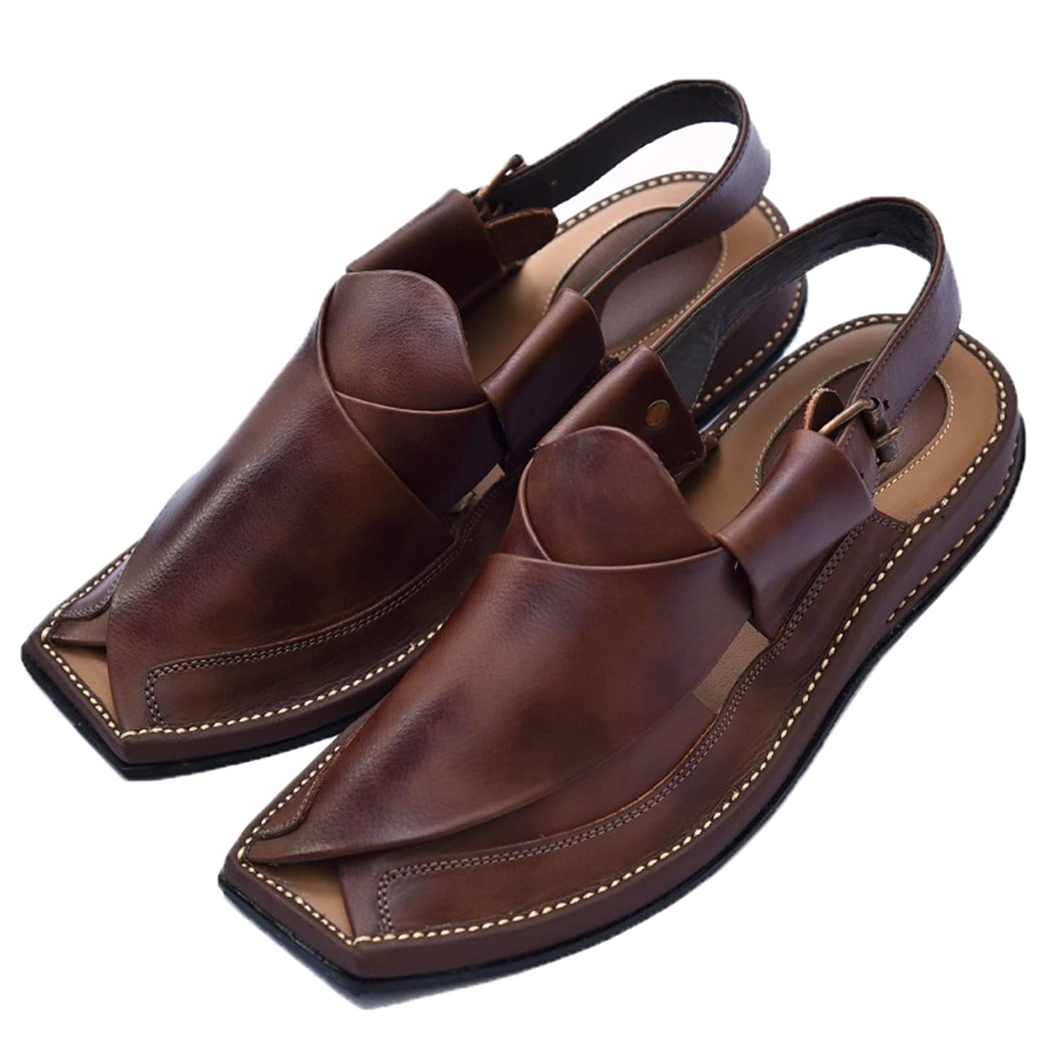 Handmade Men's Leather Sandals - Double Sole Cowhide Outdoor Chappals & Boots for Walking, Hiking & Casual Wear | Durable & Comfortable Footwear for Summer Adventures