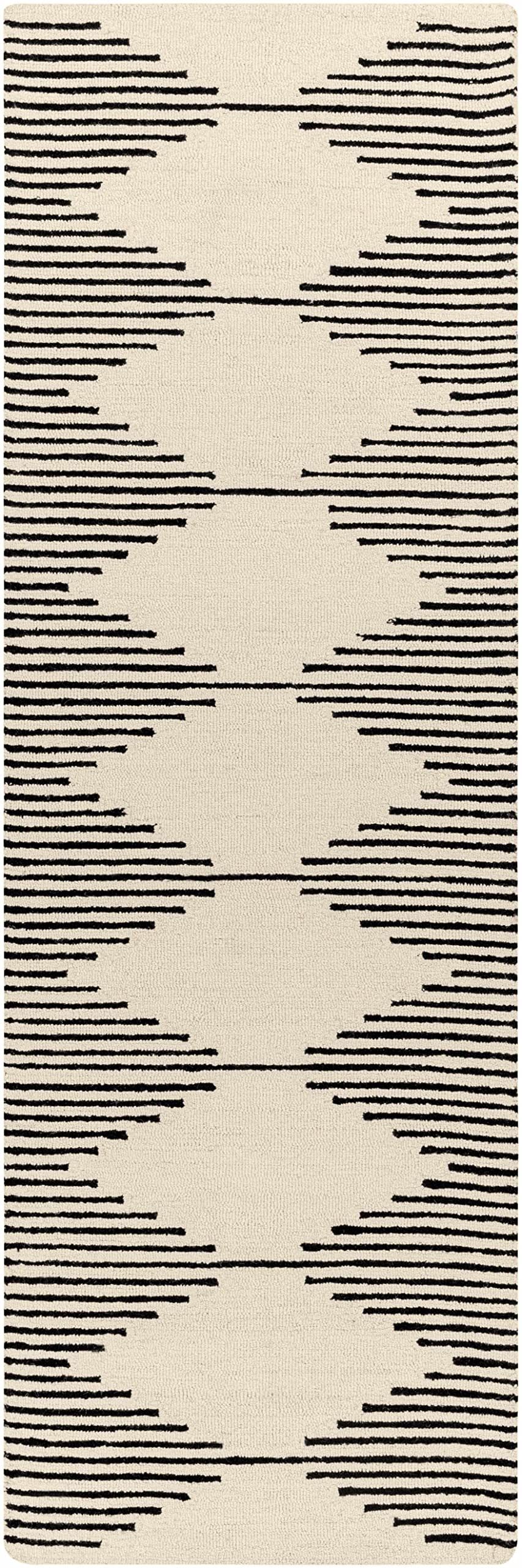 Hauteloom Walkerston Wool Area Rug 6' x 9' - Soft Contemporary Black & Beige Living Room Rug - Non-Slip Bedroom Carpet for Home Decor & Cozy Spaces