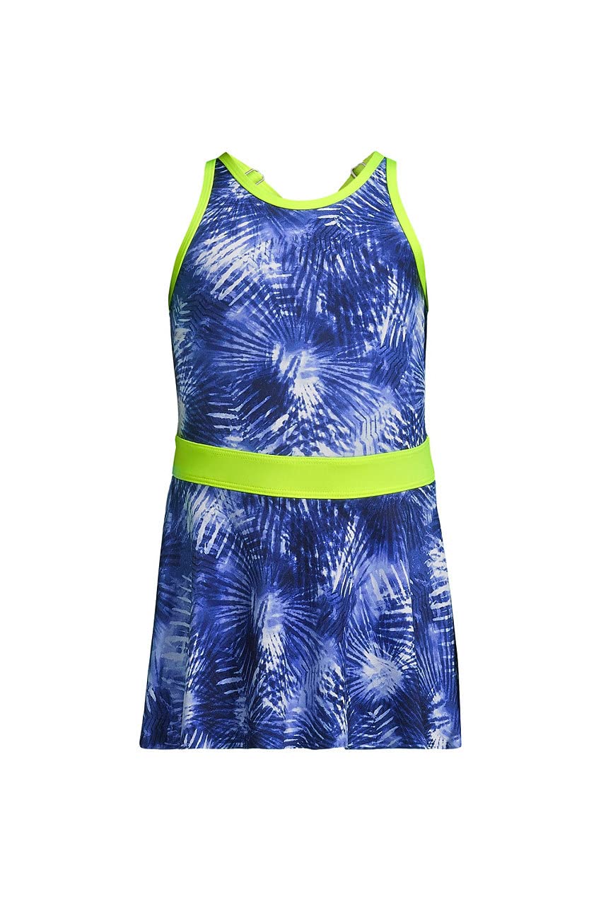 Lands' End Girls' Skirted One-Piece Swimsuit | UV Protection & Quick-Dry | Perfect for Beach, Pool & Summer Activities