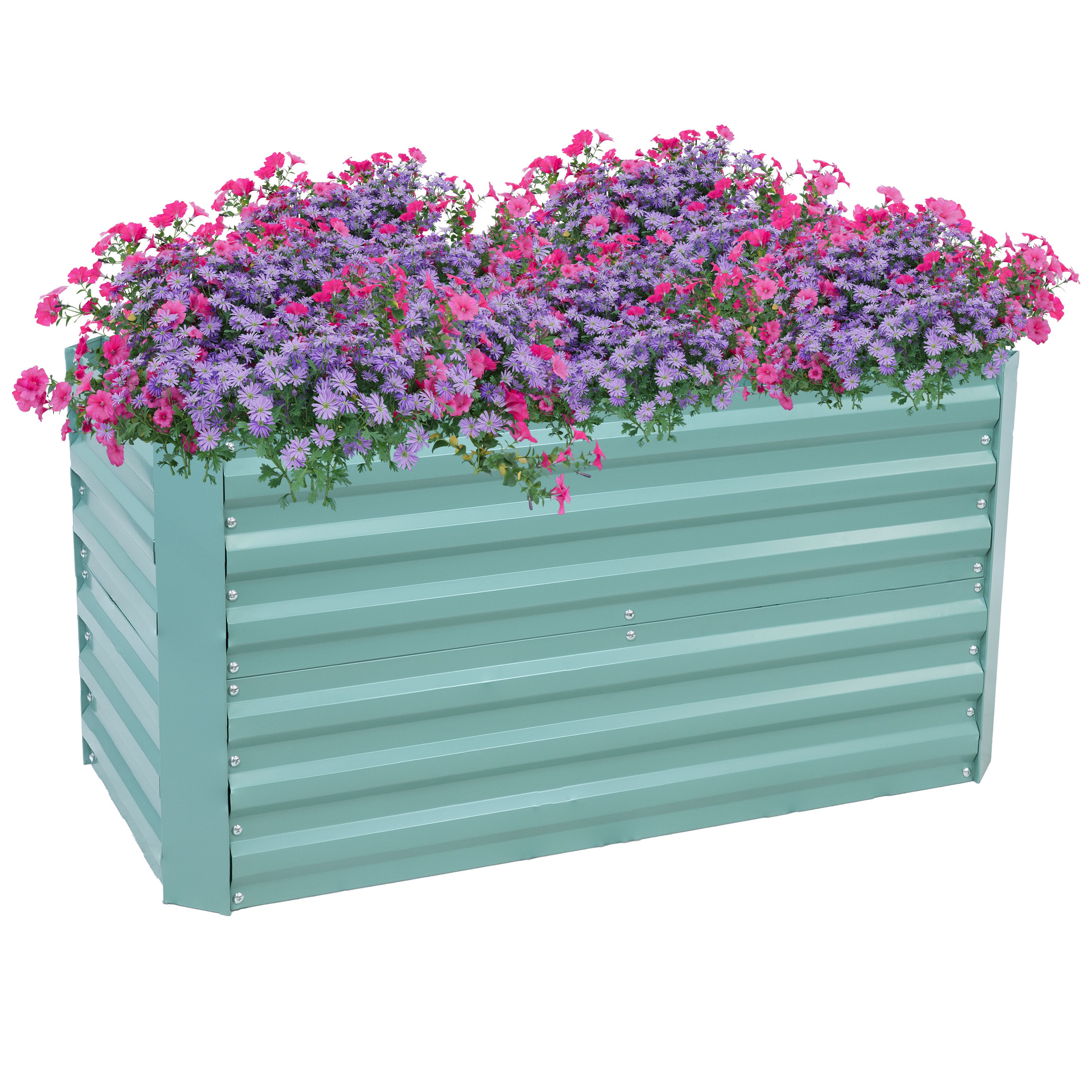 Galvanized Steel Raised Garden Bed Kit - 8x4x1ft Outdoor Planter Box for Vegetables, Herbs & Flowers - Durable Metal Garden Beds for Backyard, Patio & Urban Gardening