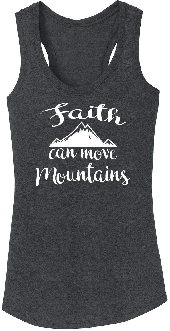 Faith Can Move Mountains Women's Tri-Blend Tank Top - Funny Inspirational Christian T-Shirt for Church, Bible Study & Everyday Wear