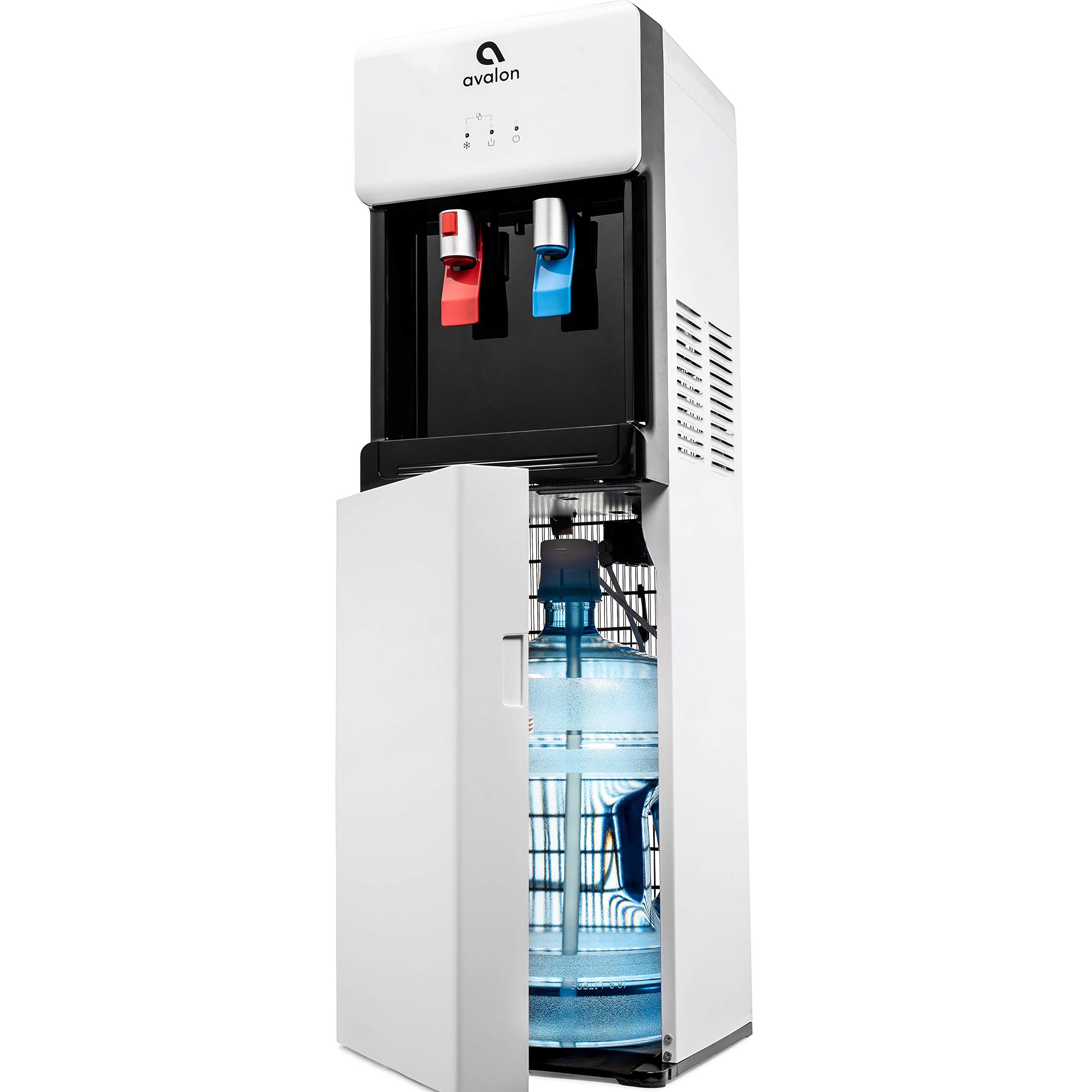 Avalon Bottom Loading Water Cooler Dispenser with Hot & Cold Water - Child Safety Lock, Slim Space-Saving Design for Home & Office - Compatible with 3 & 5 Gallon Bottles - UL Certified White - Perfect for Kitchens, Break Rooms and Dormitories