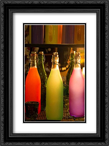 Ramona Murdock 15x18 Black Ornate Framed Double Matted Museum Art Print - Colorful Bottles Wall Decor for Living Room, Bedroom & Office
