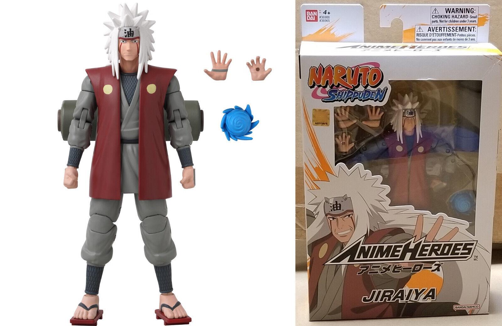 Bandai Anime Heroes Naruto Jiraiya Action Figure - 6-Inch Collectible Toy with Multiple Poses - Perfect for Anime Fans, Collectors & Gift Giving | Display, Play & Cosplay Scenes