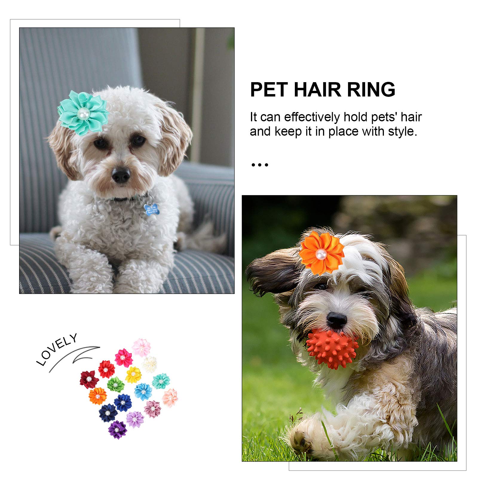 40pcs Pet Hair Ties for Dogs & Cats - Soft Elastic Hair Rings for Grooming, Training & Play - Secure Hair Holder for Long Haired Pets - Perfect for Home, Travel & Outdoor Use