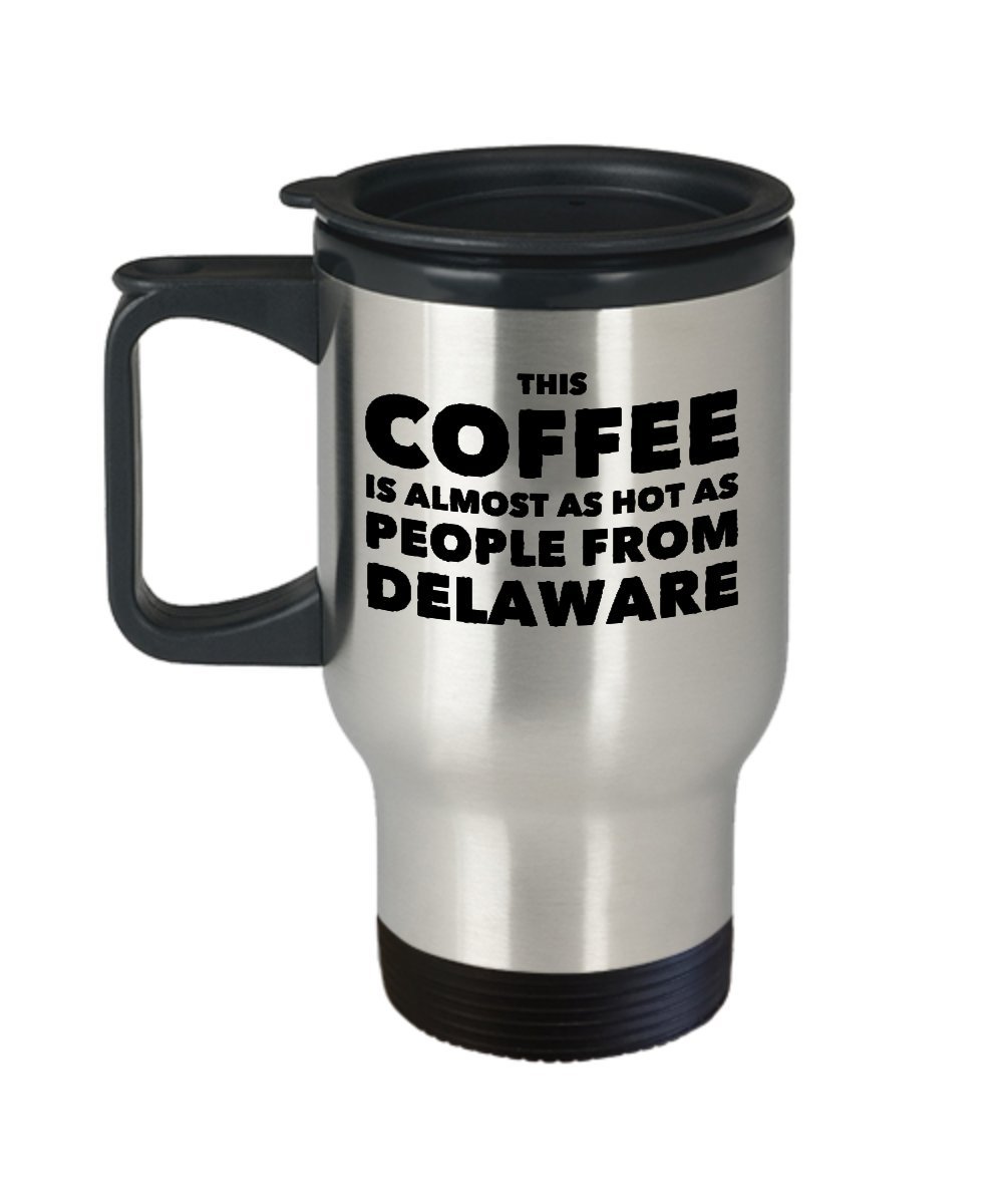 Funny Christmas Gifts - Unique Delaware Travel Mug for Coffee & Tea - Perfect Gift for Friends & Family - Great for Office, Travel & Holiday Parties