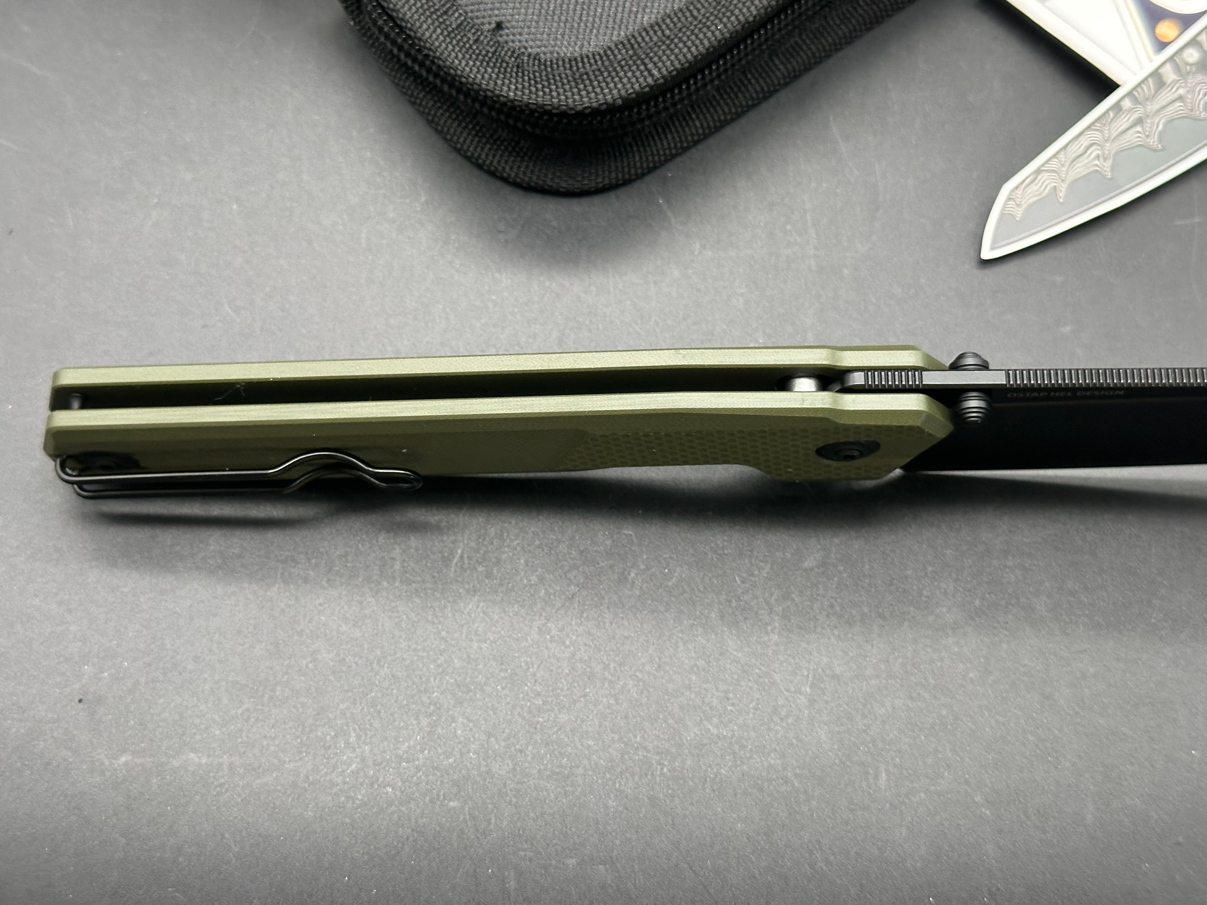 CIVIVI HID Folding Pocket Knife - OD Green G10 Handle, 14C28N Stainless Steel Plain Edge Blade with Black Stonewash Finish | EDC, Camping, Hunting & Outdoor Survival Tool