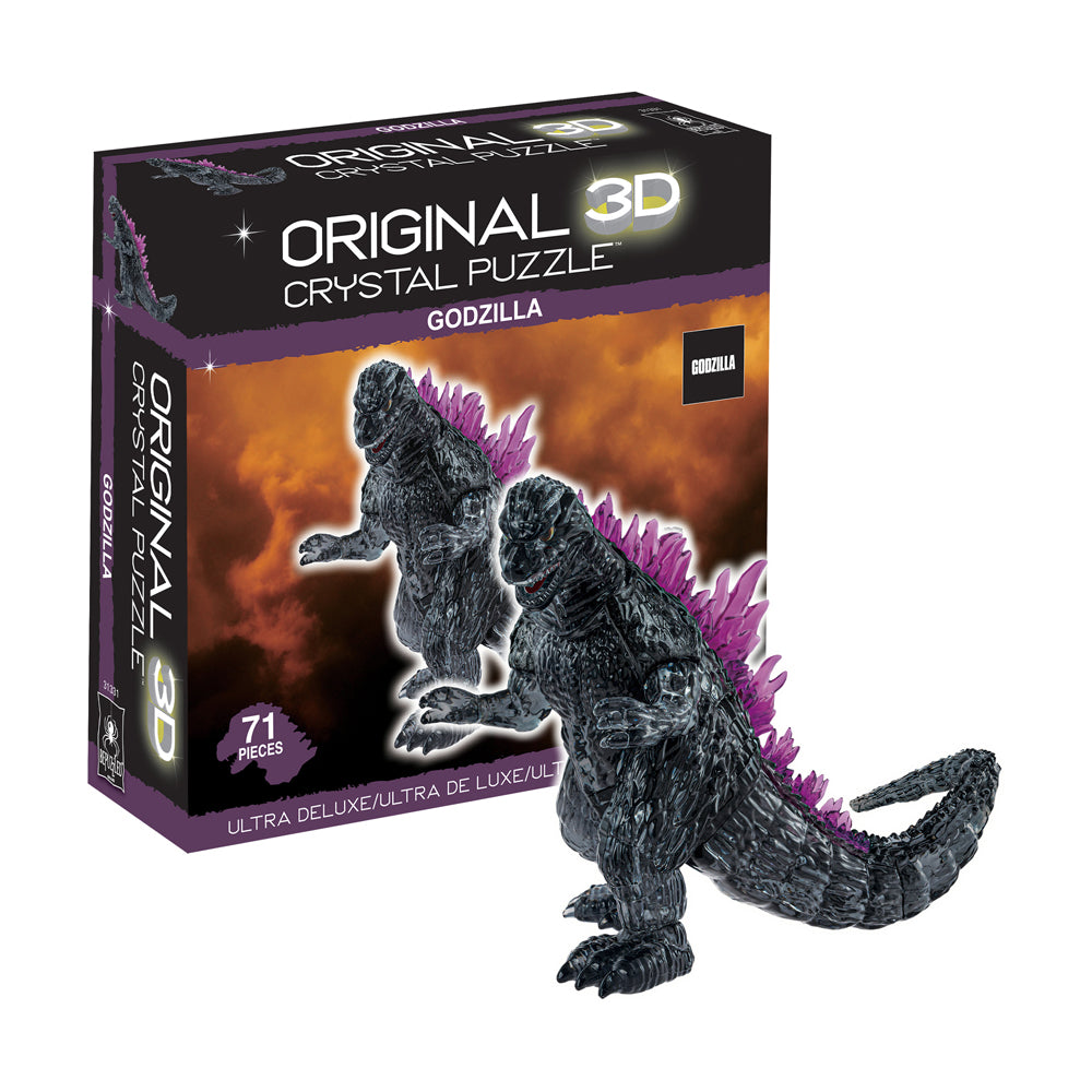 BePuzzled 3D Crystal Godzilla Puzzle - 71 Piece Collectible Model Kit for Adults & Teens - Perfect for Home Decor, Gift Giving & Movie Lovers