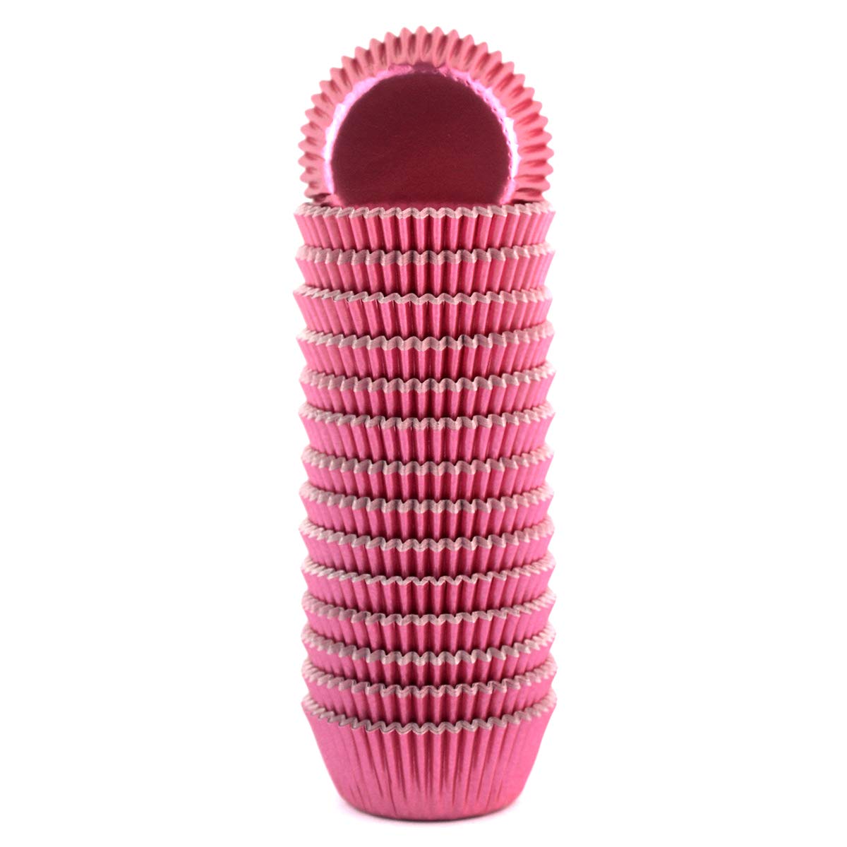 Mini Foil Cupcake Liners - 300 Pack Pink Baking Cups for Muffins & Cupcakes | Perfect for Birthday Parties, Baby Showers & Holiday Baking