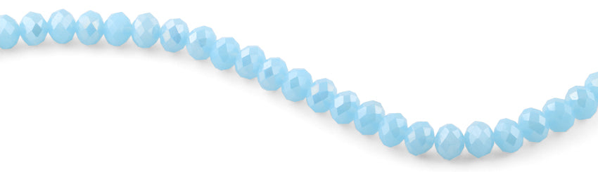 10mm Light Blue Faceted Rondelle Crystal Beads for Jewelry Making - DIY Bracelets, Necklaces & Earrings - Premium Glass Beads for Crafting & Fashion Accessories