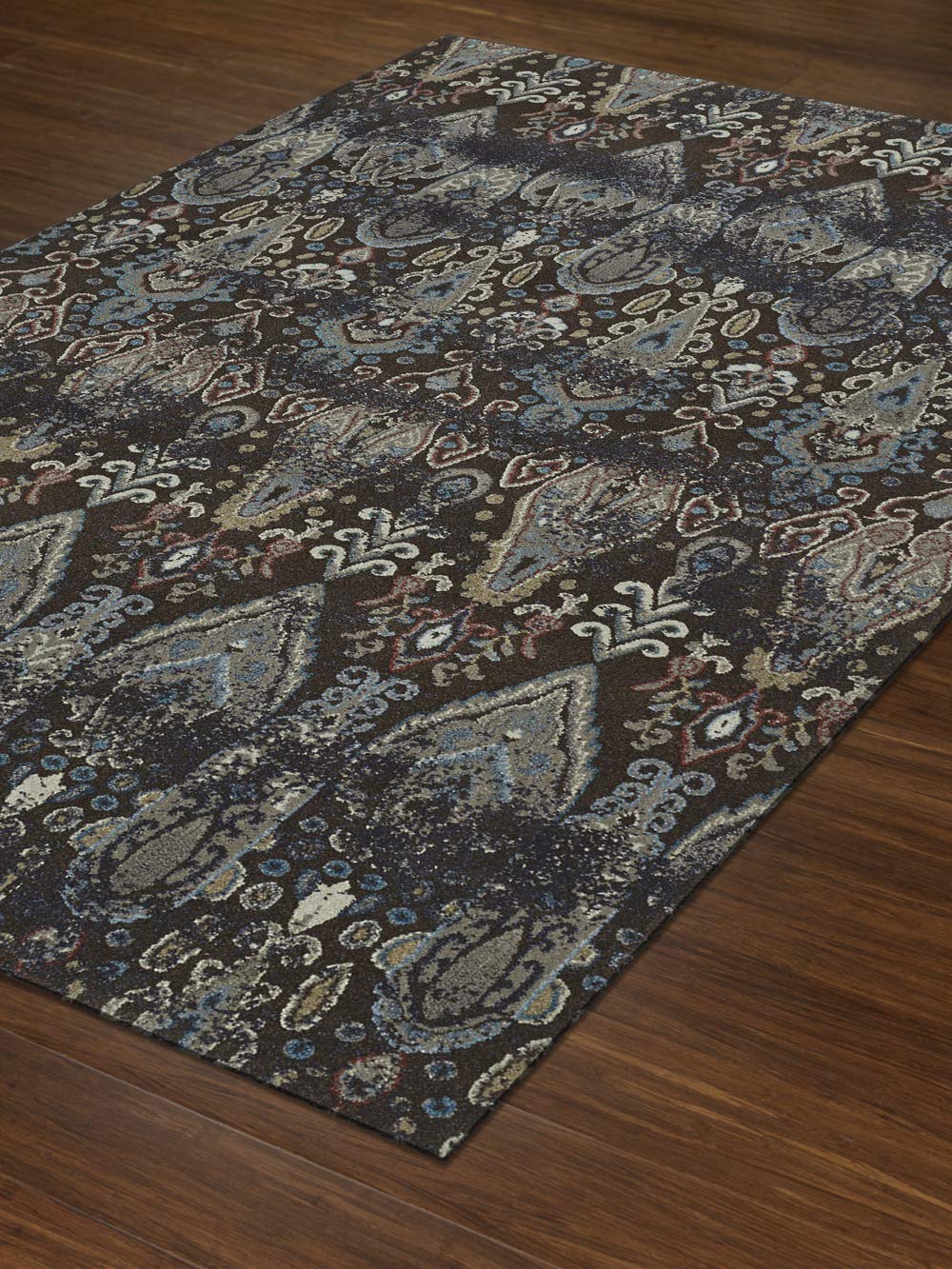 Berkley Flurries Area Rug GV315 - Chocolate Paisley Floral Design - 5'3