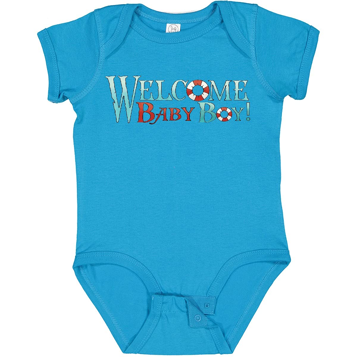 Inktastic Nautical Welcome Baby Boy Bodysuit - Cute Sailor Outfit for Newborns & Infants - Perfect for Baby Showers, Birth Announcements & First Photos