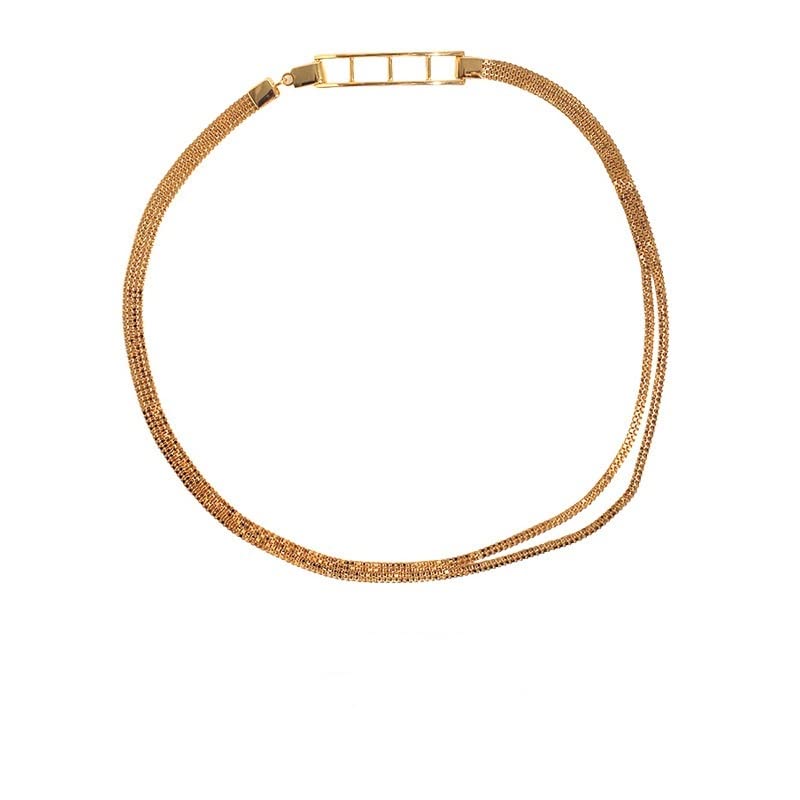 Double Layer Necklace for Women - Split Necklace, Simple Choker & Clavicle Chain in Copper/Silver - Perfect for Date Night, Parties & Everyday Wear