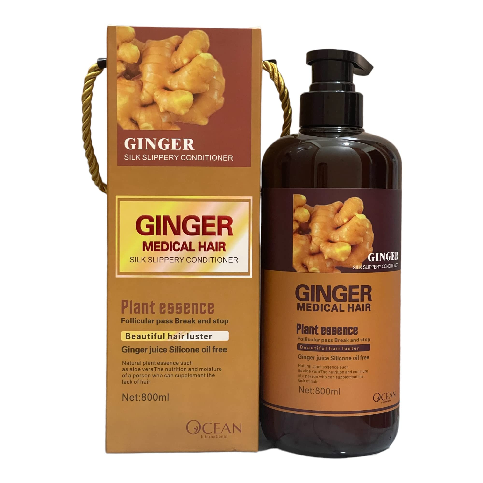 GINGER Medical Shampoo & Conditioner Set for Hair Growth - 2.2lb (27 fl oz) - Sulfate-Free Treatment for Thinning Hair & Scalp Care - Perfect for Daily Use at Home or Salon